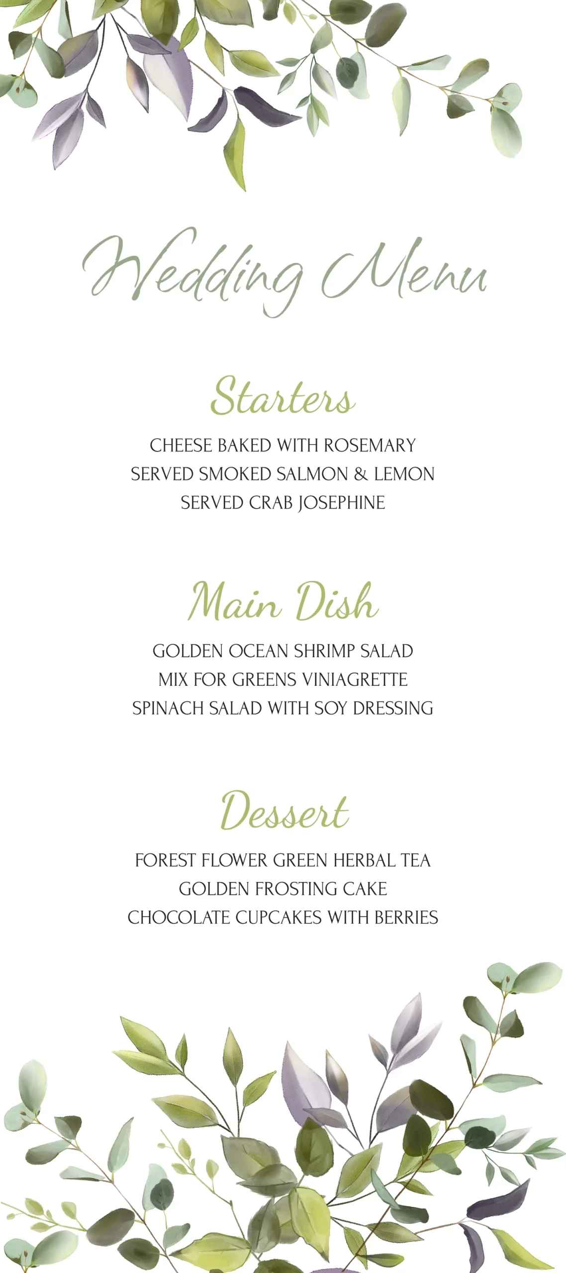 Wedding Menu Card Free Google Docs Template - Gdoc.io for Free Printable Wedding Menu Card Templates