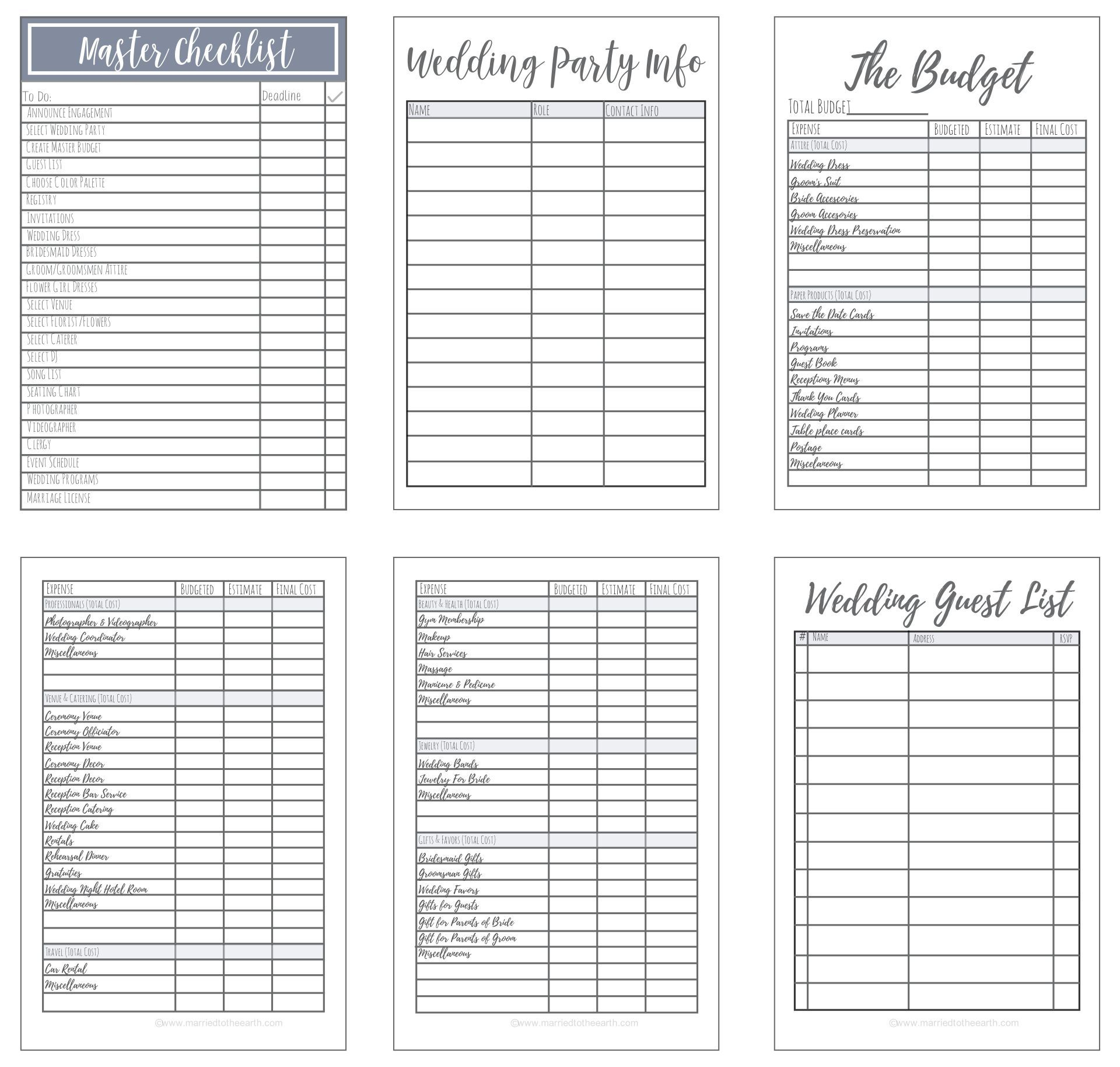 Wedding Planning - 10 Free Pdf Printables | Printablee | Free for Free Printable Wedding Planner Book