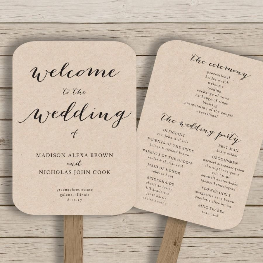 Wedding Program Fan Template - Printable Rustic Wedding Fan inside Free Printable Fan Wedding Programs