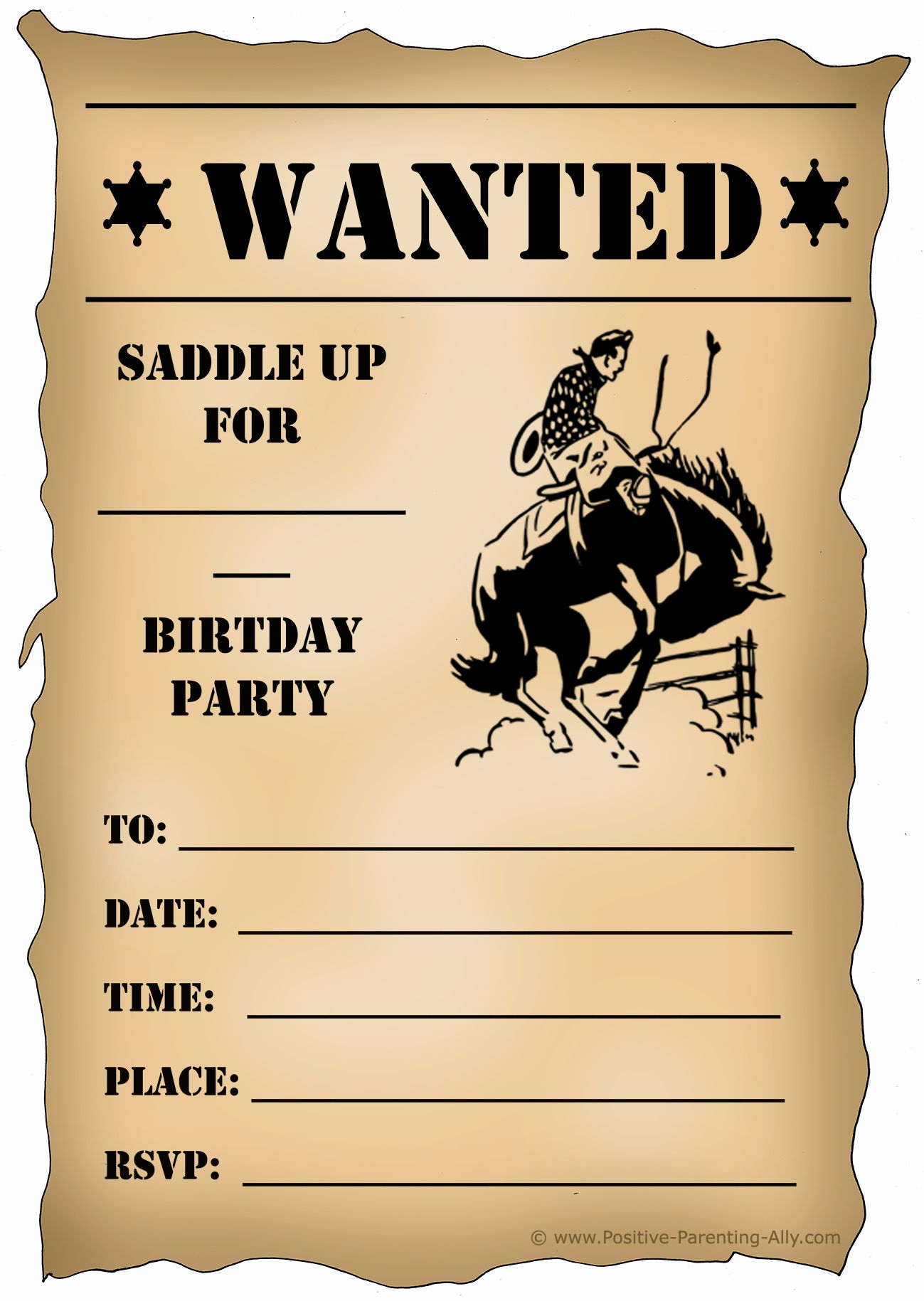 Western Theme Party Invitation Template Unique Free Printable with Free Printable Cowboy Birthday Cards