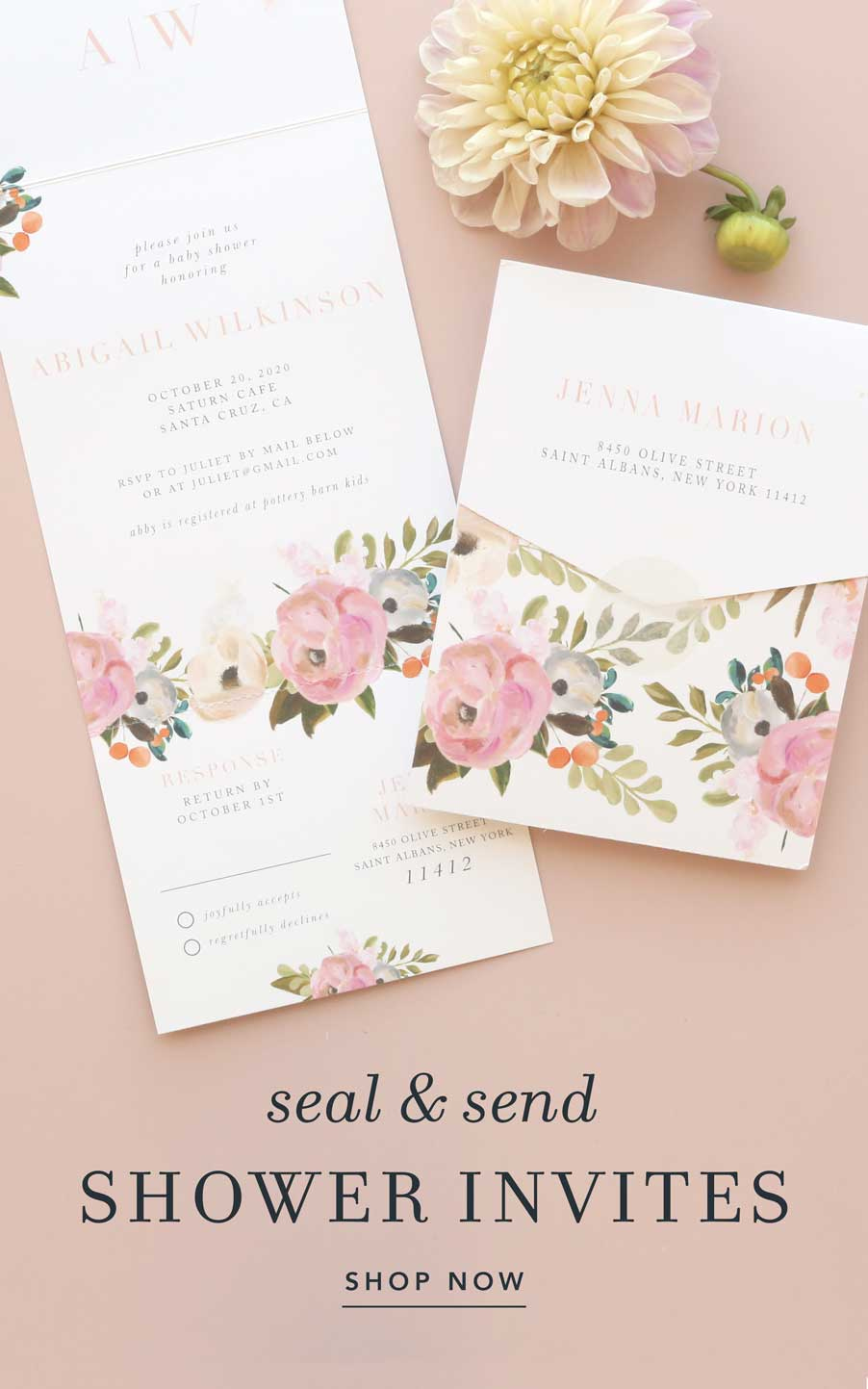 Wildflower Baby Shower Invitations - Match Your Color &amp;amp; Style Free! regarding Free Printable Pink Zebra Baby Shower Invitations