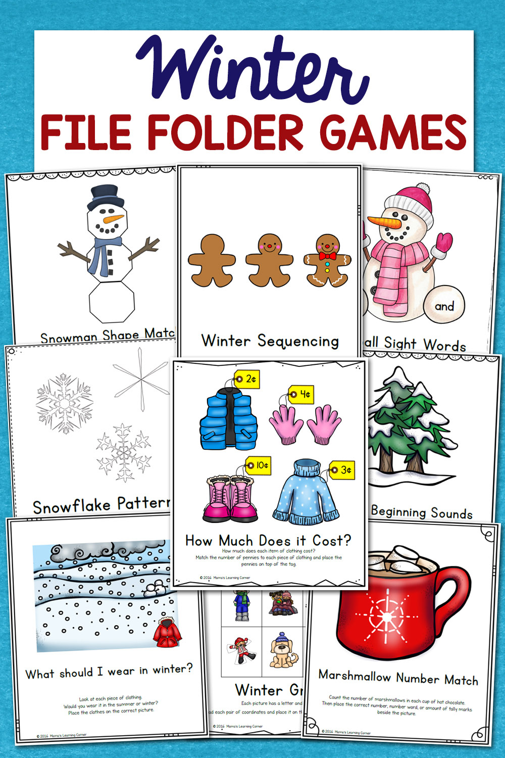 Winter File Folder Games - 10 Learning Activities - Mamas Learning regarding Free Printable File Folders for Preschoolers