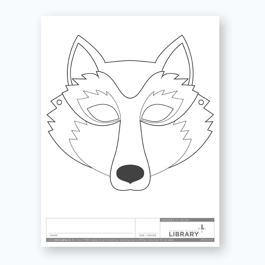 Wolf Mask – Library Plus inside Free Printable Wolf Mask