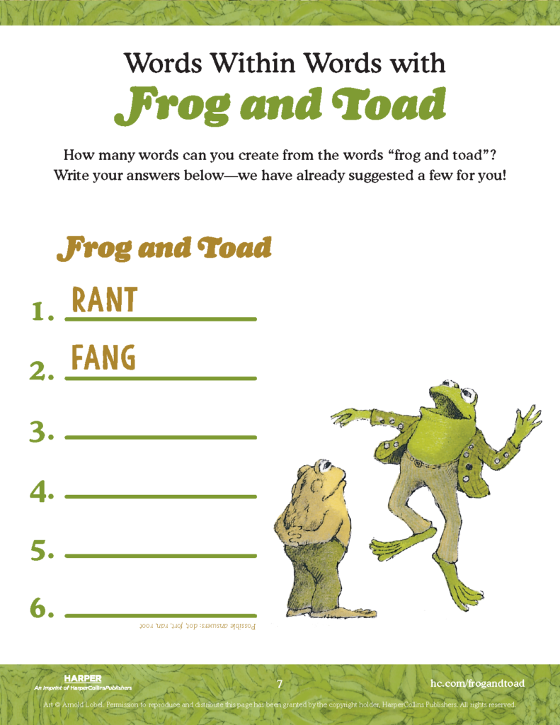 Write Letters With Frog And Toad! – Harpercollins with Free Frog And Toad Are Friends Printables