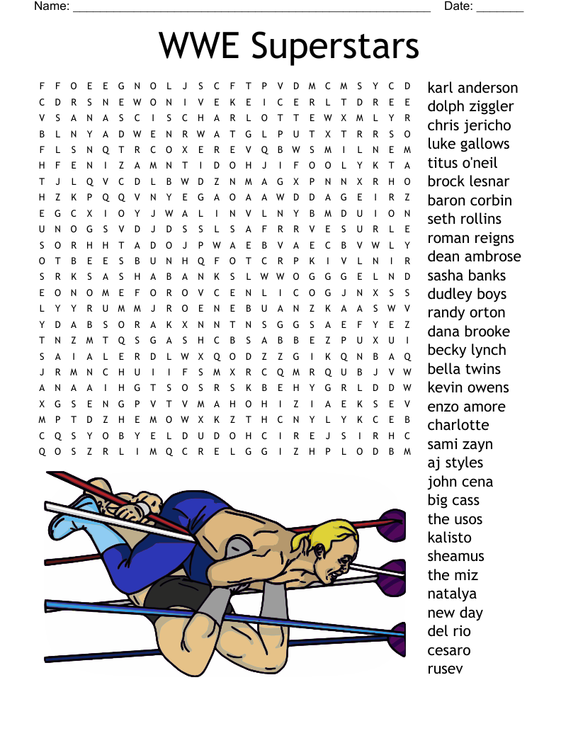 Wwe Superstars Word Search - Wordmint inside Free Printable Wwe Word Search