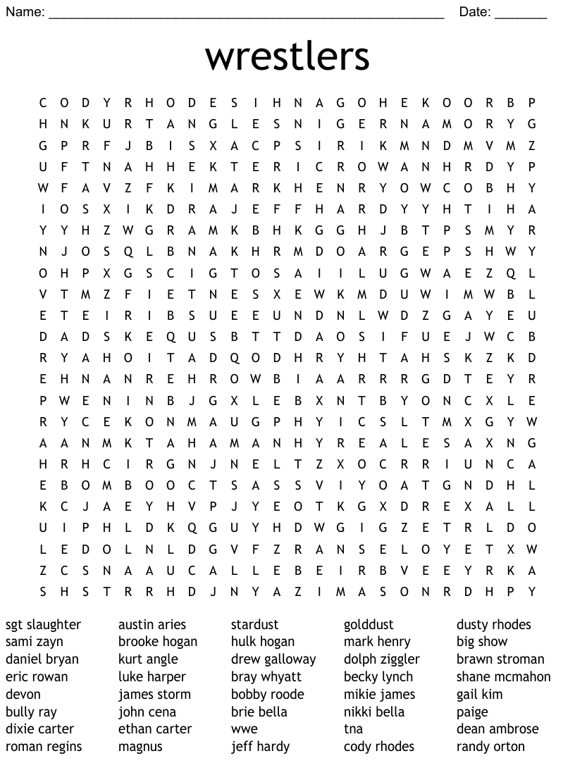 Wwe Superstars Wwe Word Search - Google Search | Words To Use inside Free Printable WWE Word Search