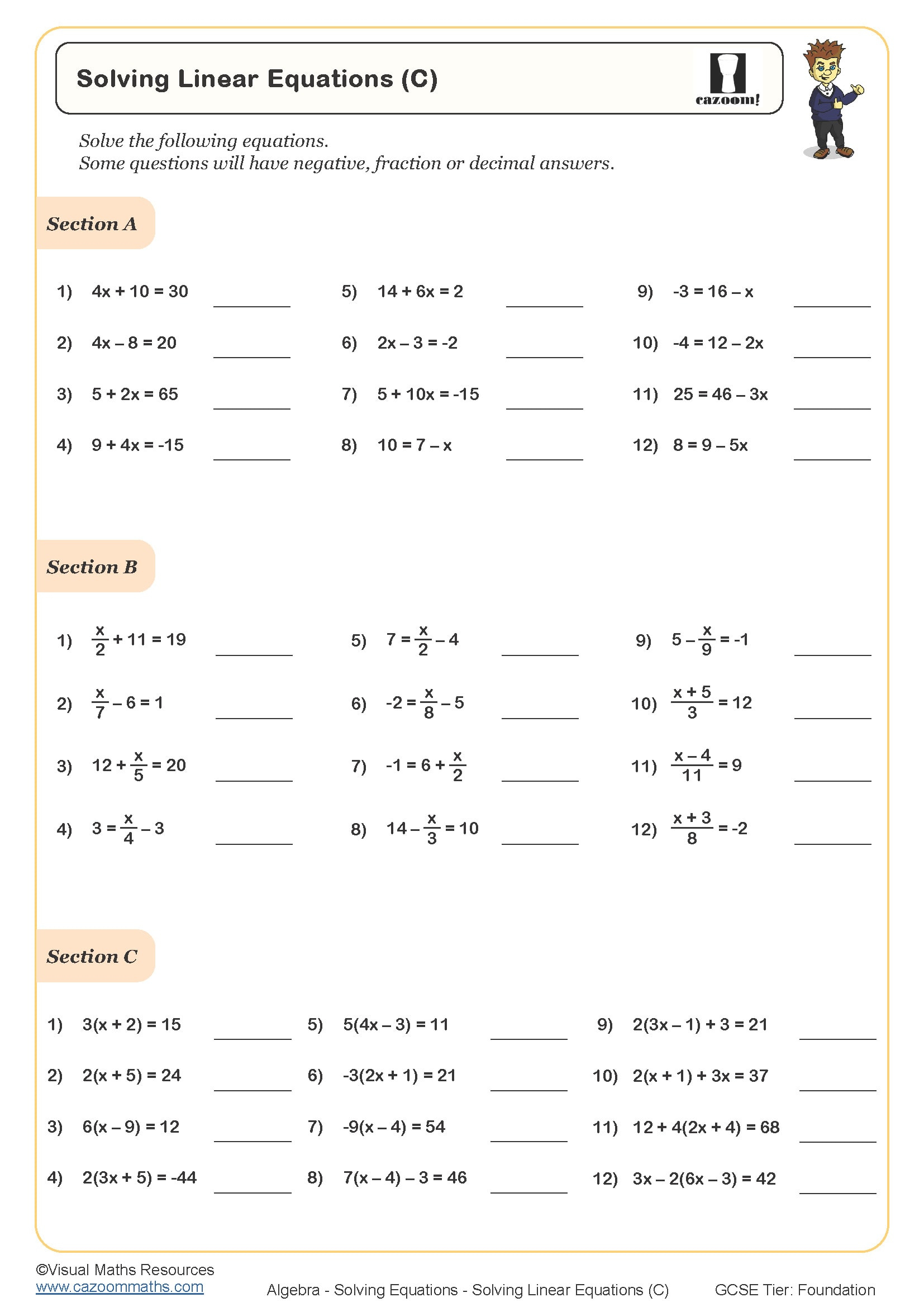 Year 9 Maths Worksheets | Printable Maths Worksheets in 9th Grade Algebra Worksheets Free Printable