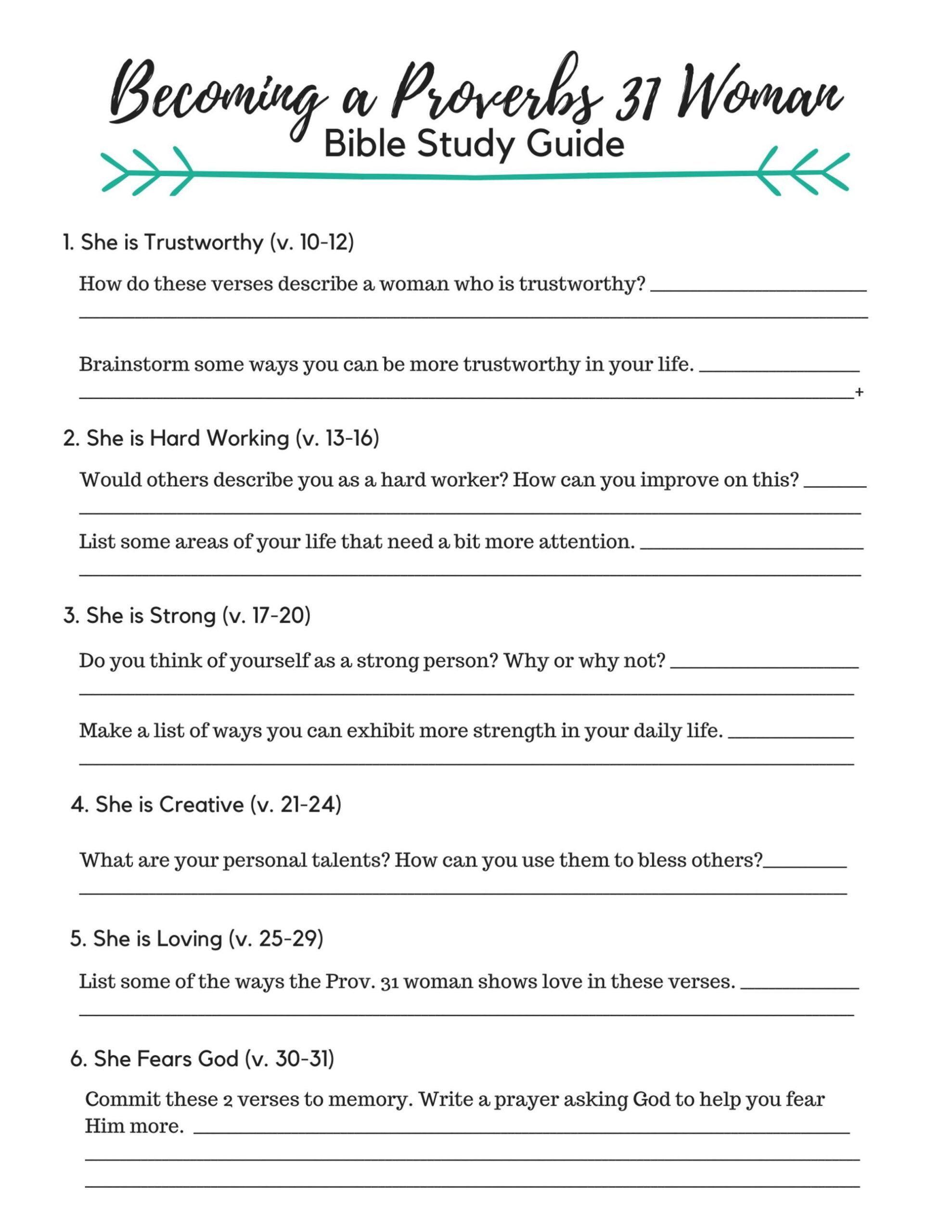 You Can Be A Proverbs 31 Woman - It&amp;#039;S Easier Than You Think pertaining to Free Printable Ladies Bible Study Lessons