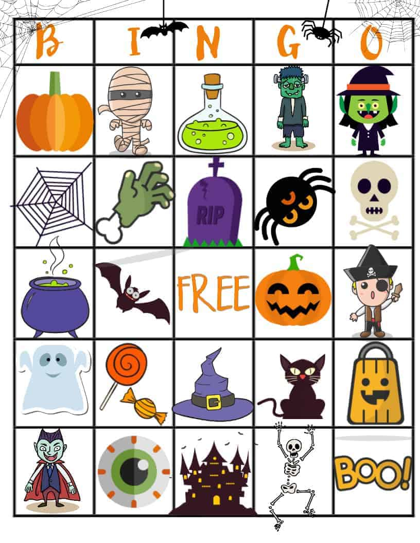 Your Kids Will Love This Free Spooky Halloween Printable Bingo Board for Free Printable Halloween Bingo