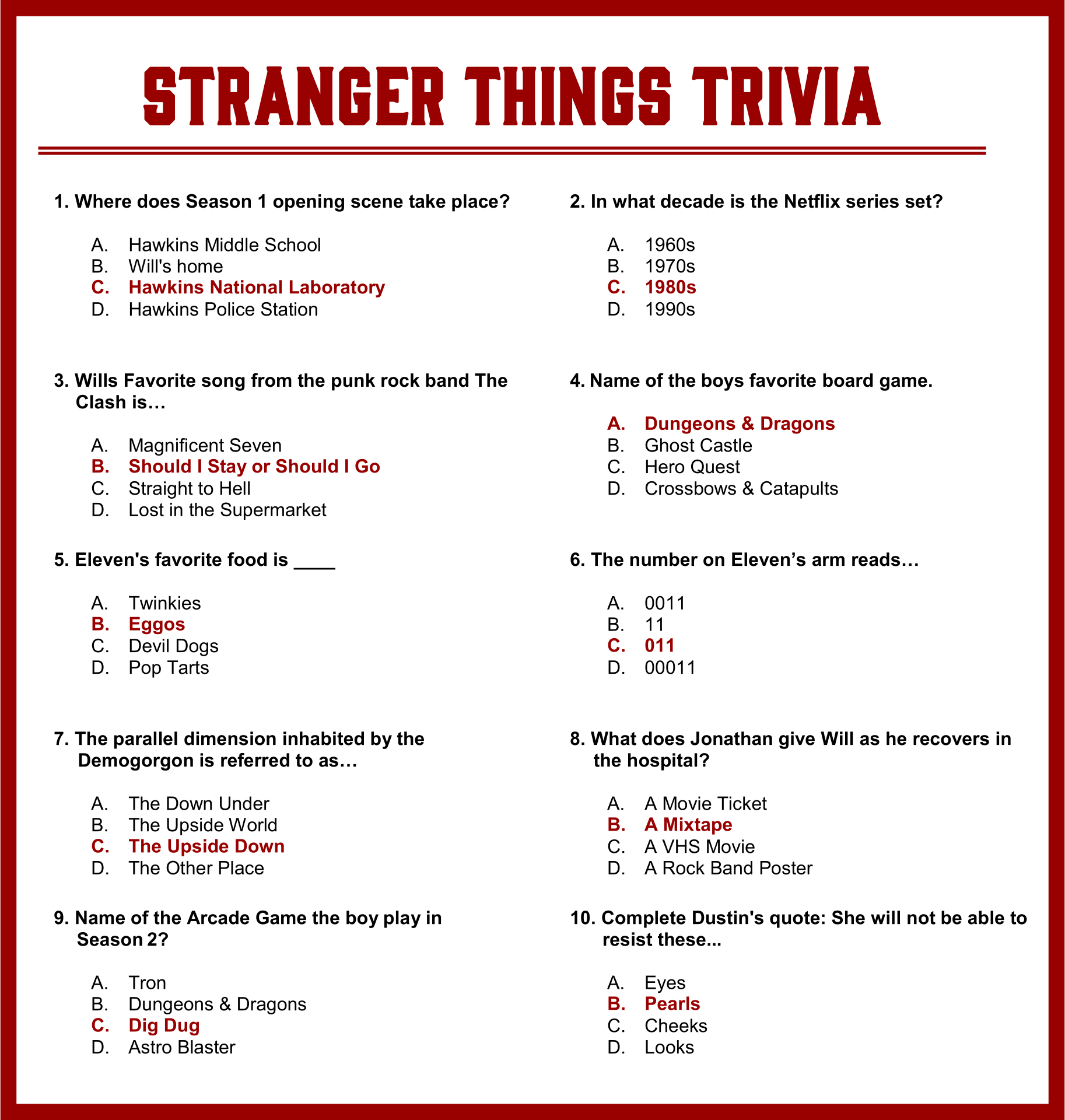 10 Best Fun Printable Trivia Pdf For Free with regard to Free Printable Trivia Questions For Seniors