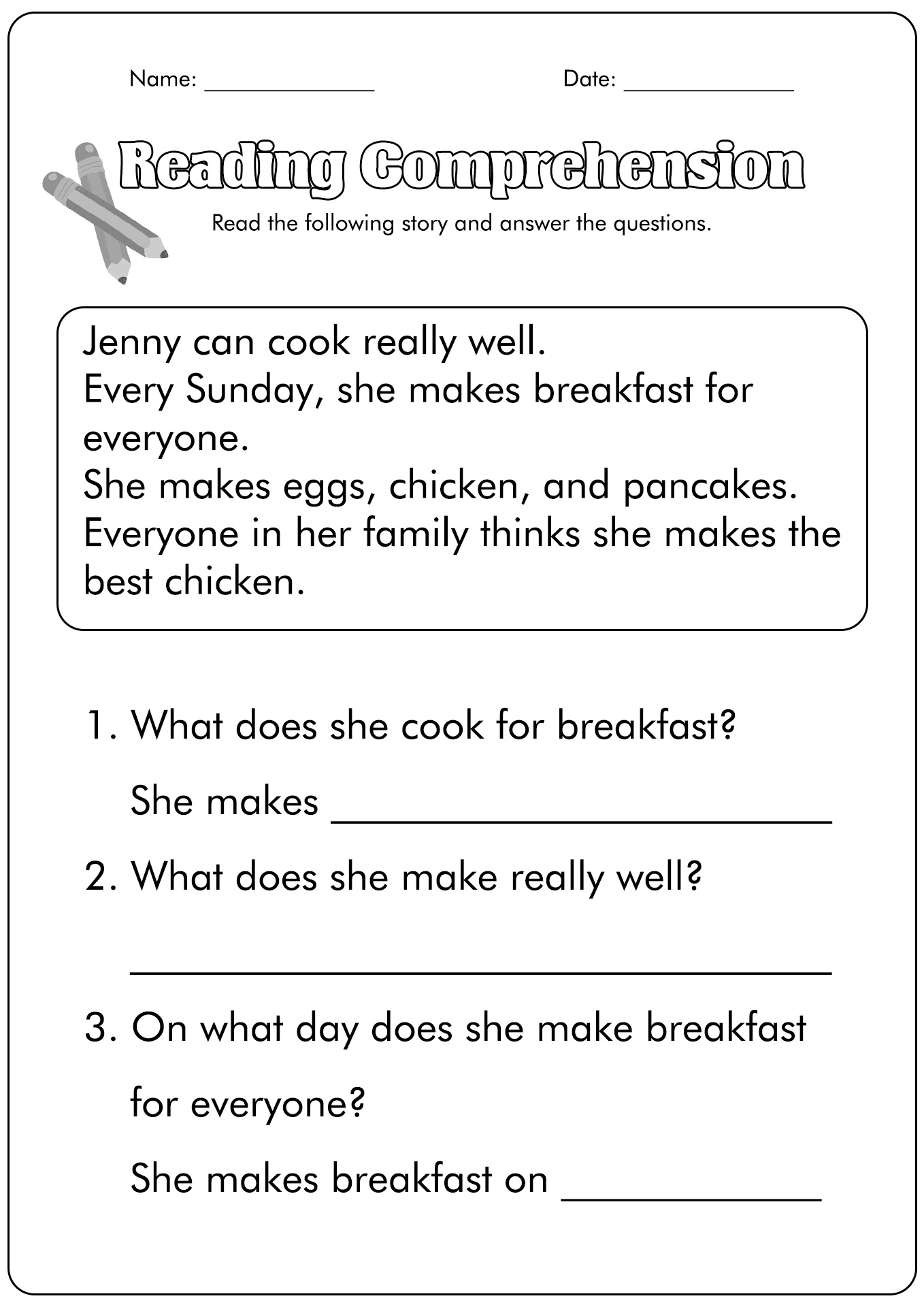 10 First Grade Reading Comprehension Worksheets - Free Pdf At for Free Printable Grade 1 Reading Comprehension Worksheets