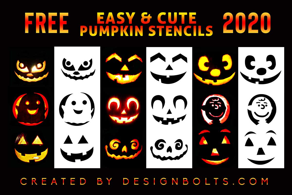 10 Free Easy Cute &amp;amp; Scary Pumpkin Carving Stencils &amp;amp; Templates For for Scary Pumpkin Stencils Free Printable