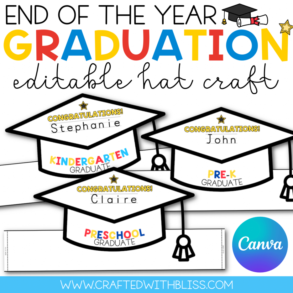 10 Free Editable Graduation Hat Craft Template in Graduation Cap Template Free Printable