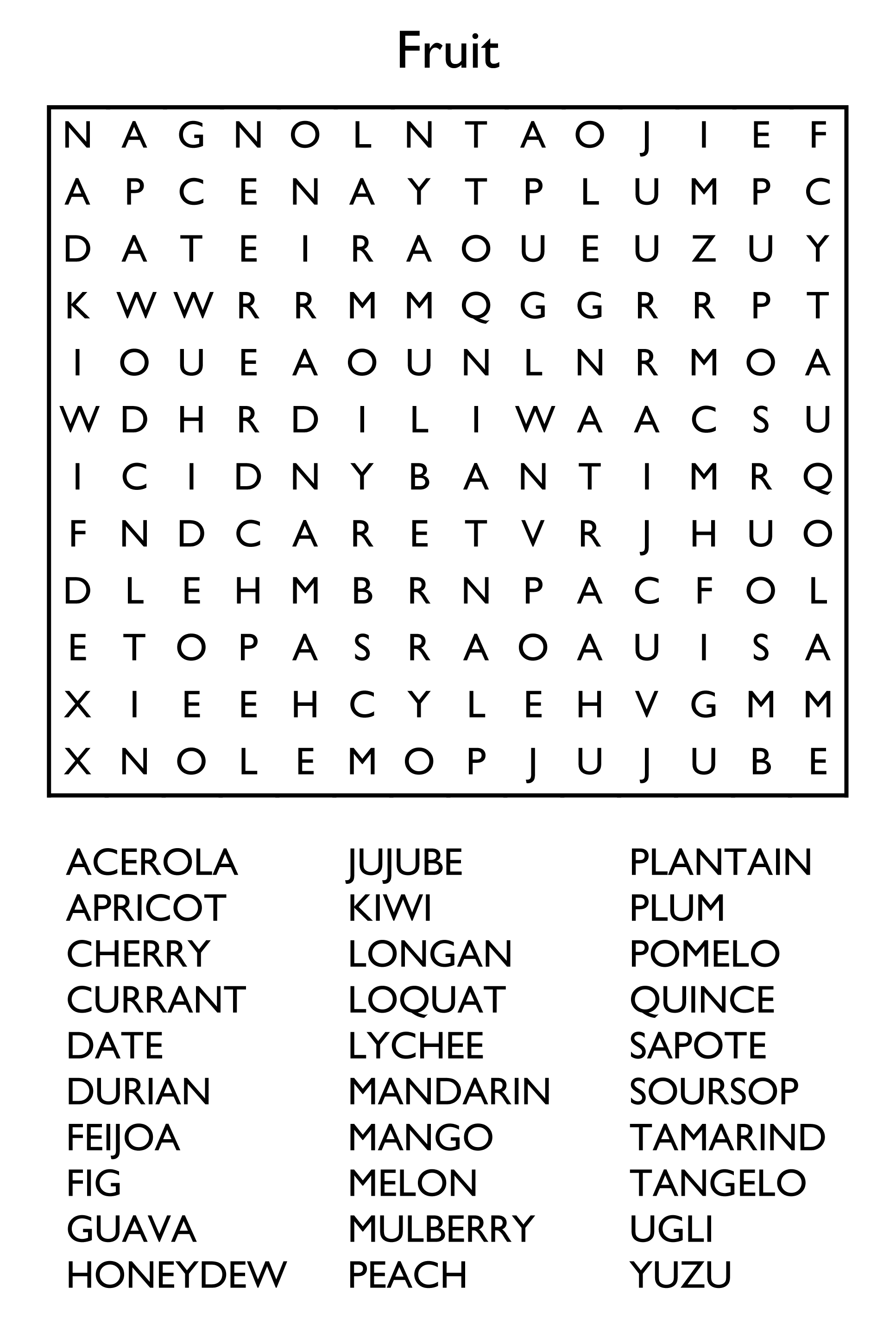 10 Free Printable Word Search Puzzles inside Free Printable Word Search Puzzles