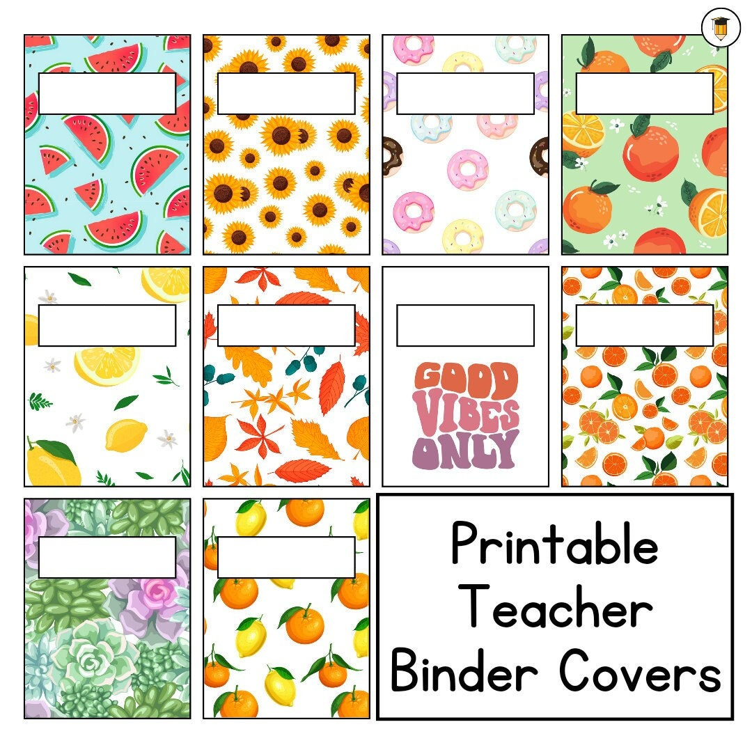 10 Teacher Binder Cover Binder Cover For Teachers Back To School with Free Printable Teacher Binder Covers