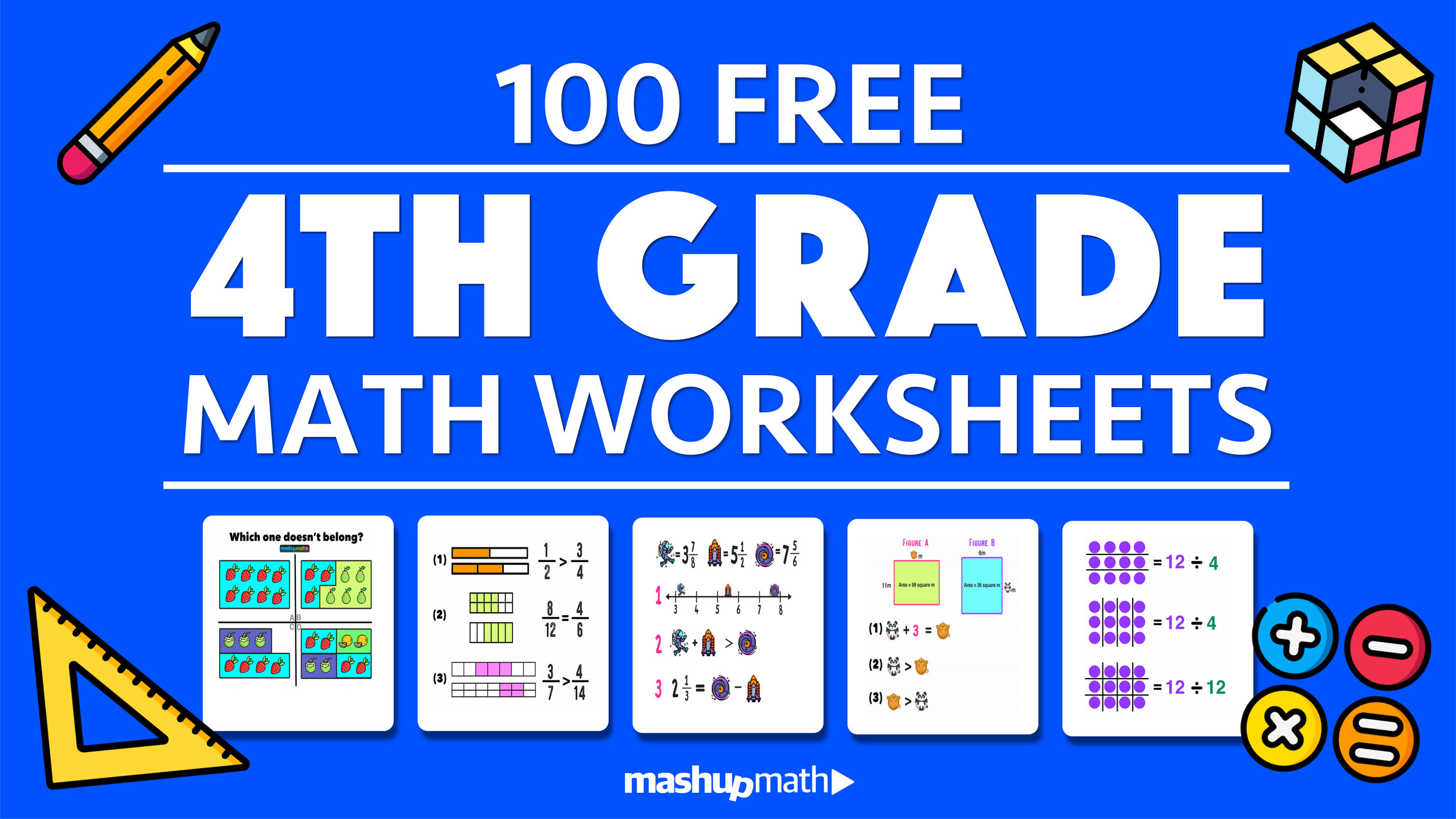 100 Free 4Th Grade Math Worksheets With Answers — Mashup Math with Free Printable Math Worksheets For 4Th Grade