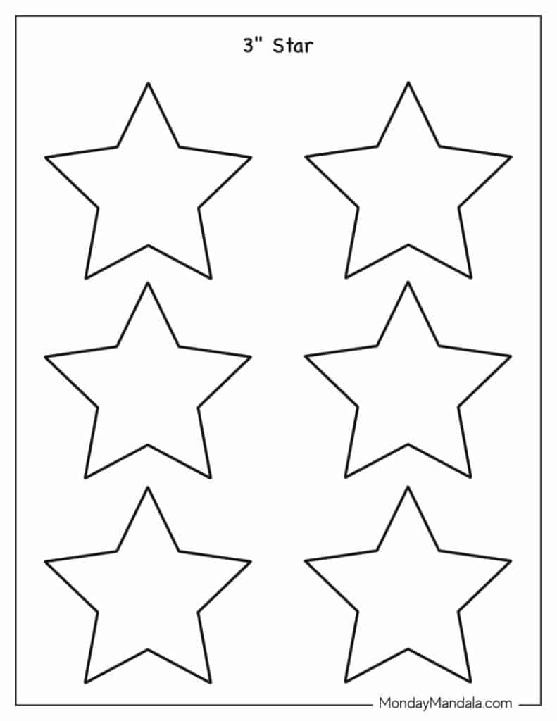 100 Star Templates (Free Pdf Printables) inside Star Template Free Printable