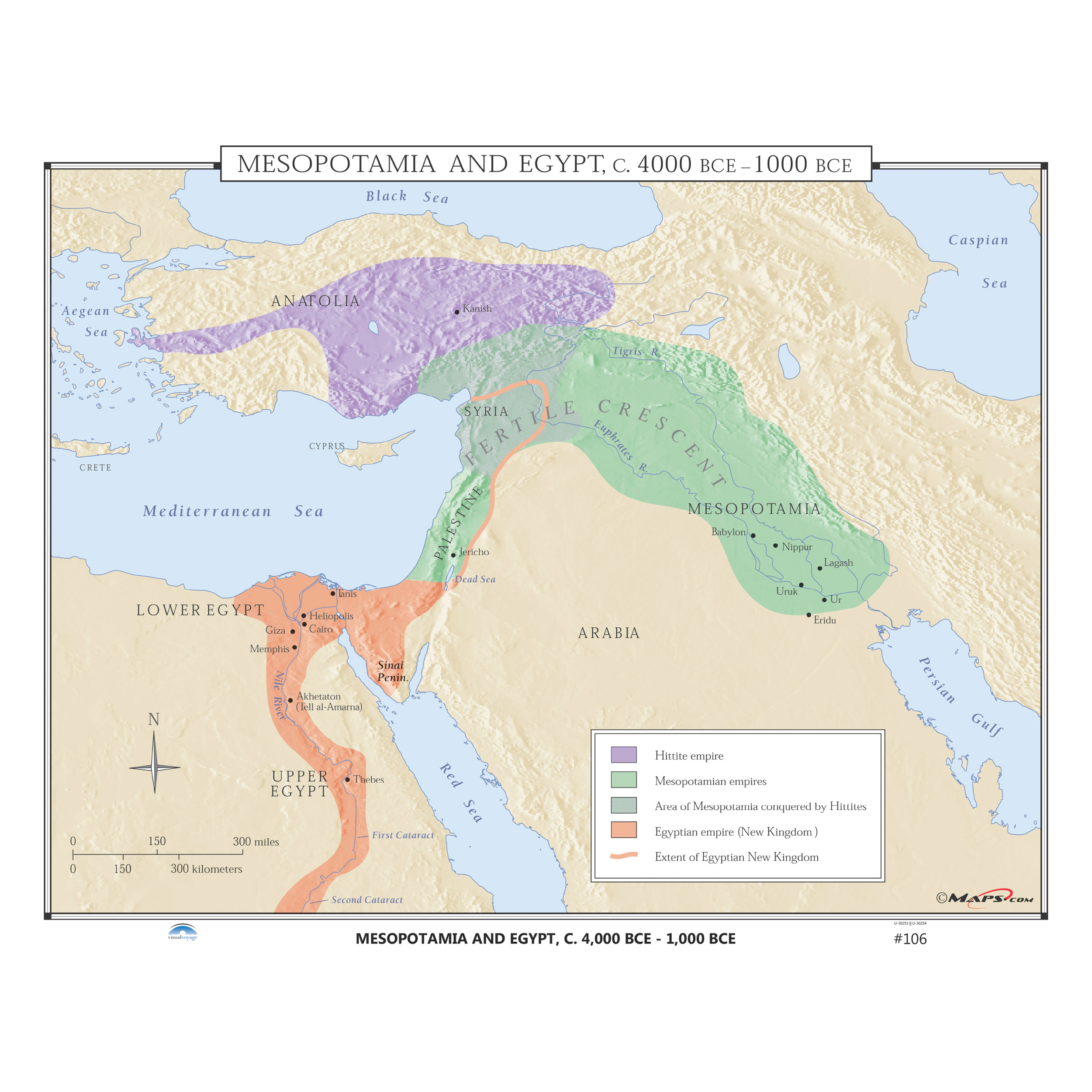 106 Mesopotamia &amp;amp; Egypt, 4000- 1000 Bce - The Map Shop with Free Printable Map of Mesopotamia