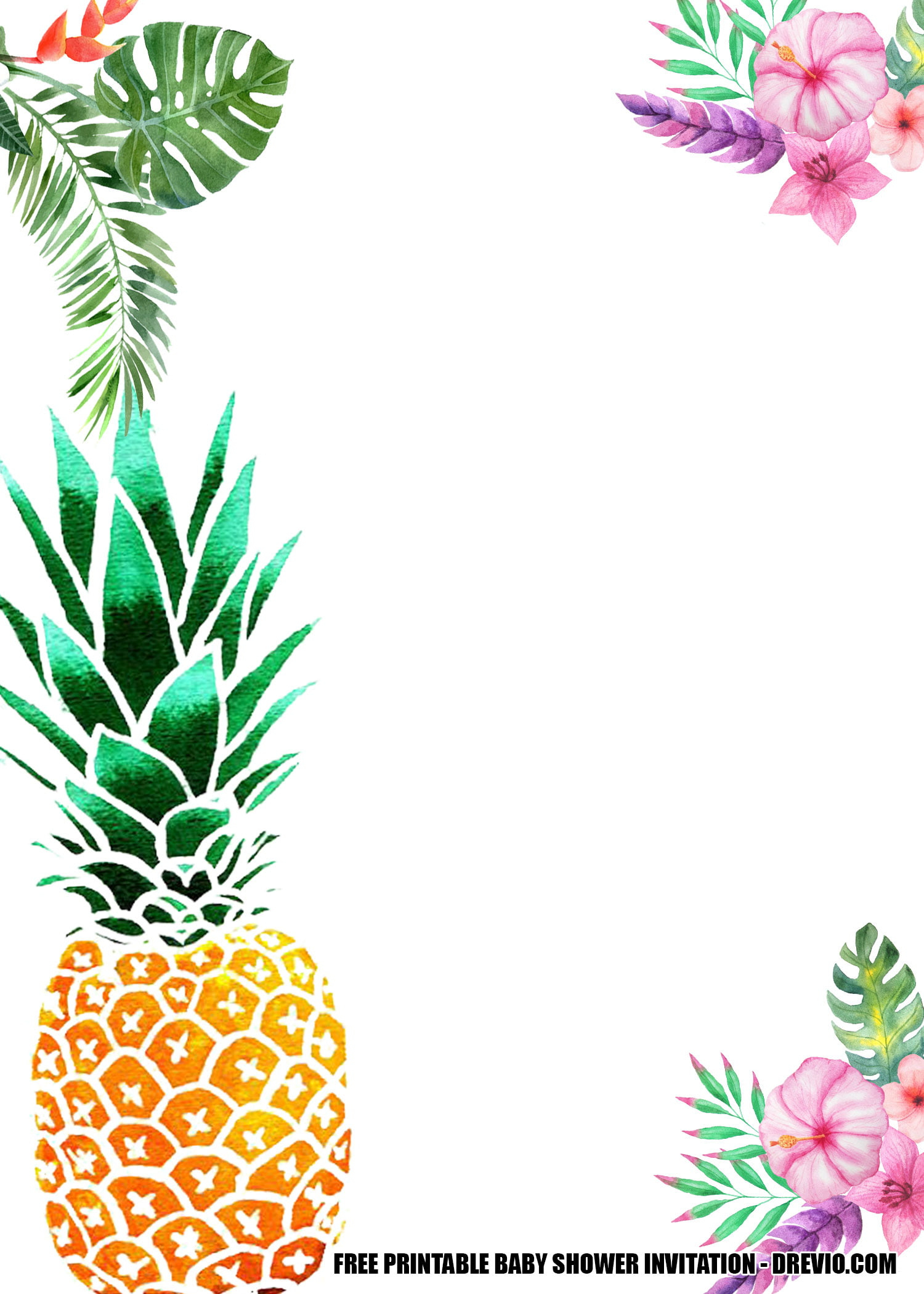 11 Free Hawaiian Pineapple Invitation Templates | Download intended for Free Printable Pineapple Invitations