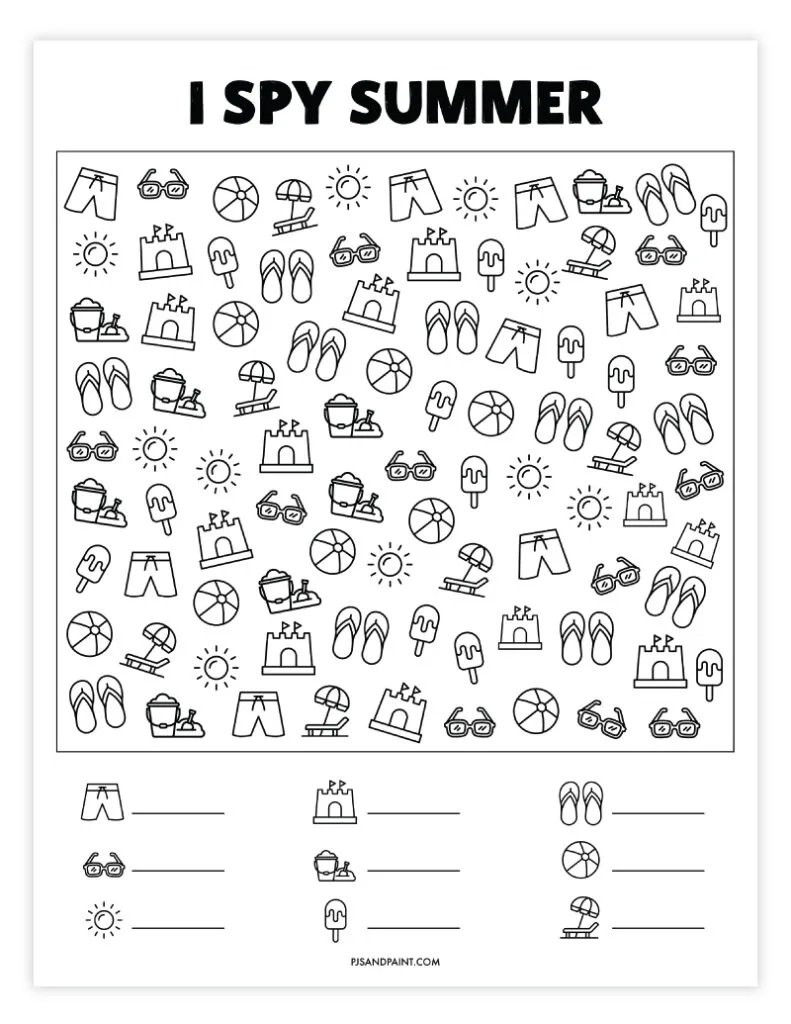 11 Free Printable Summer Games And Activities - Pjs And Paint with regard to Free Printable Summer Games