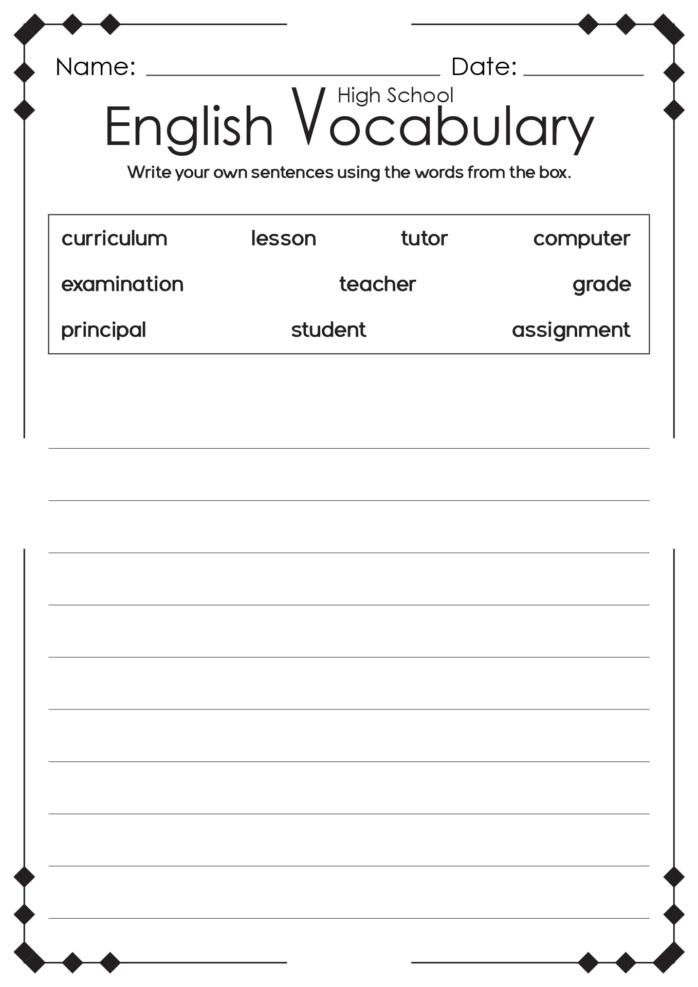 13 High School English Language Arts Worksheets - Free Pdf At inside Free Printable Grammar Worksheets For Highschool Students