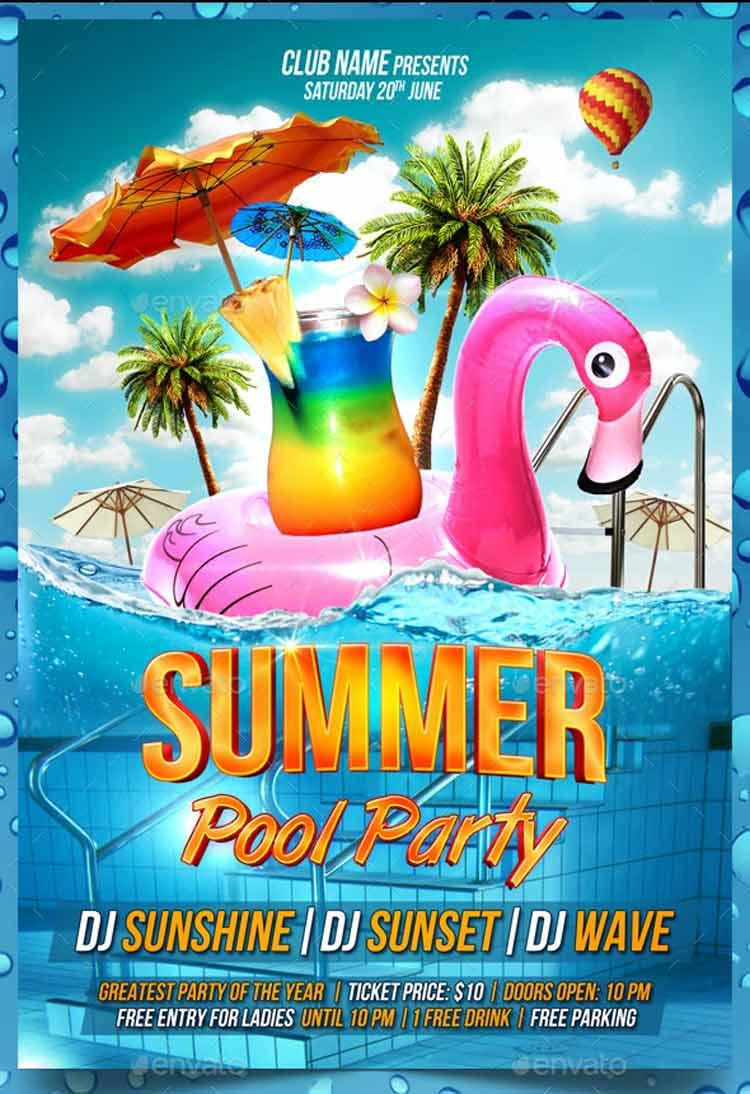 15+ Best Pool Party Flyer Templates (Free/Paid) - Immense Art pertaining to Pool Party Flyers Free Printable