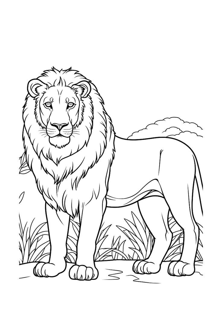 15 Safari Animal Kids Coloring Pages Safari Coloring Book For Kids in Free Printable Picture of a Lion