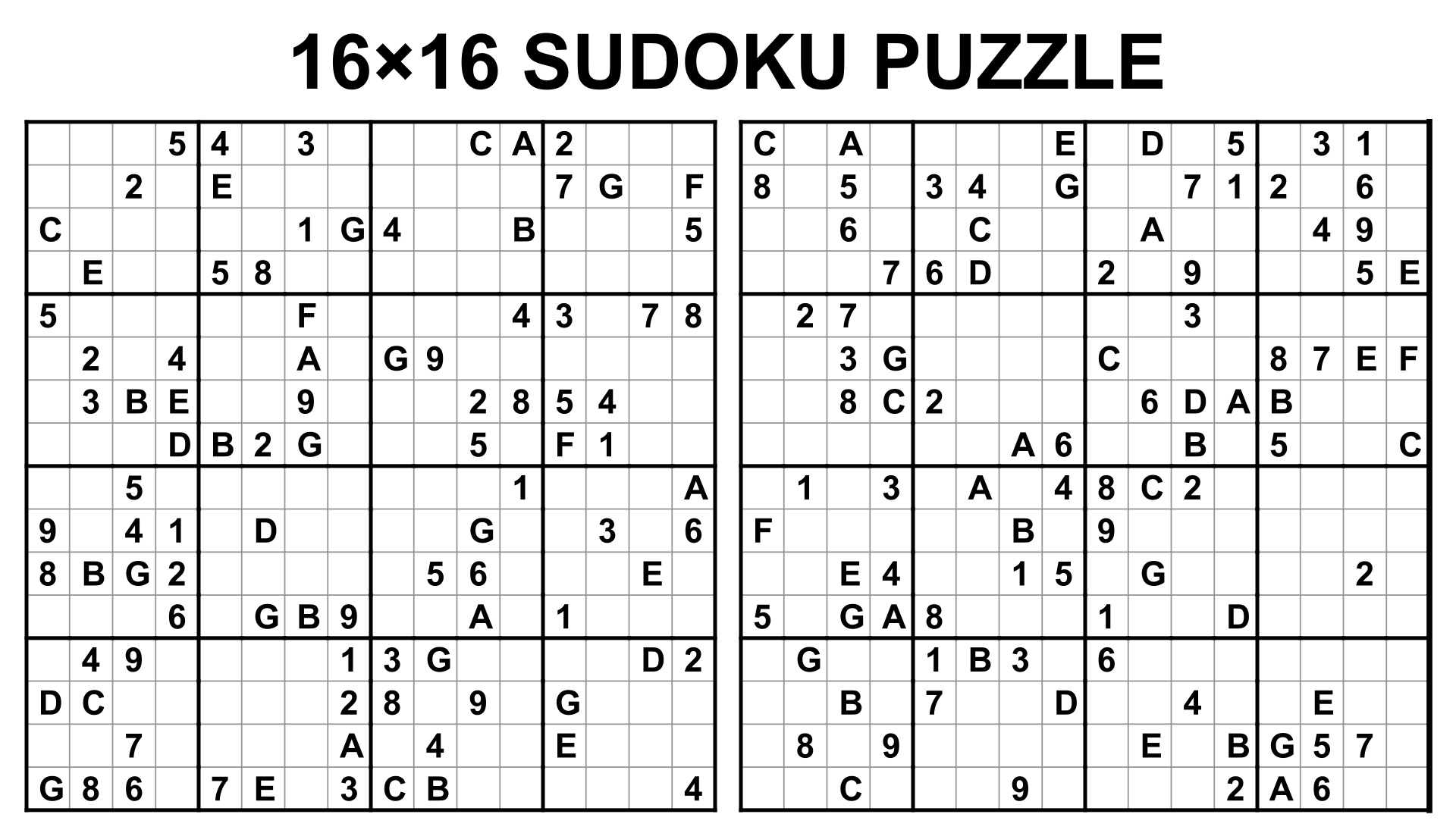 16 Sudoku - 10 Free Pdf Printables | Printablee regarding Sudoku 16X16 Printable Free