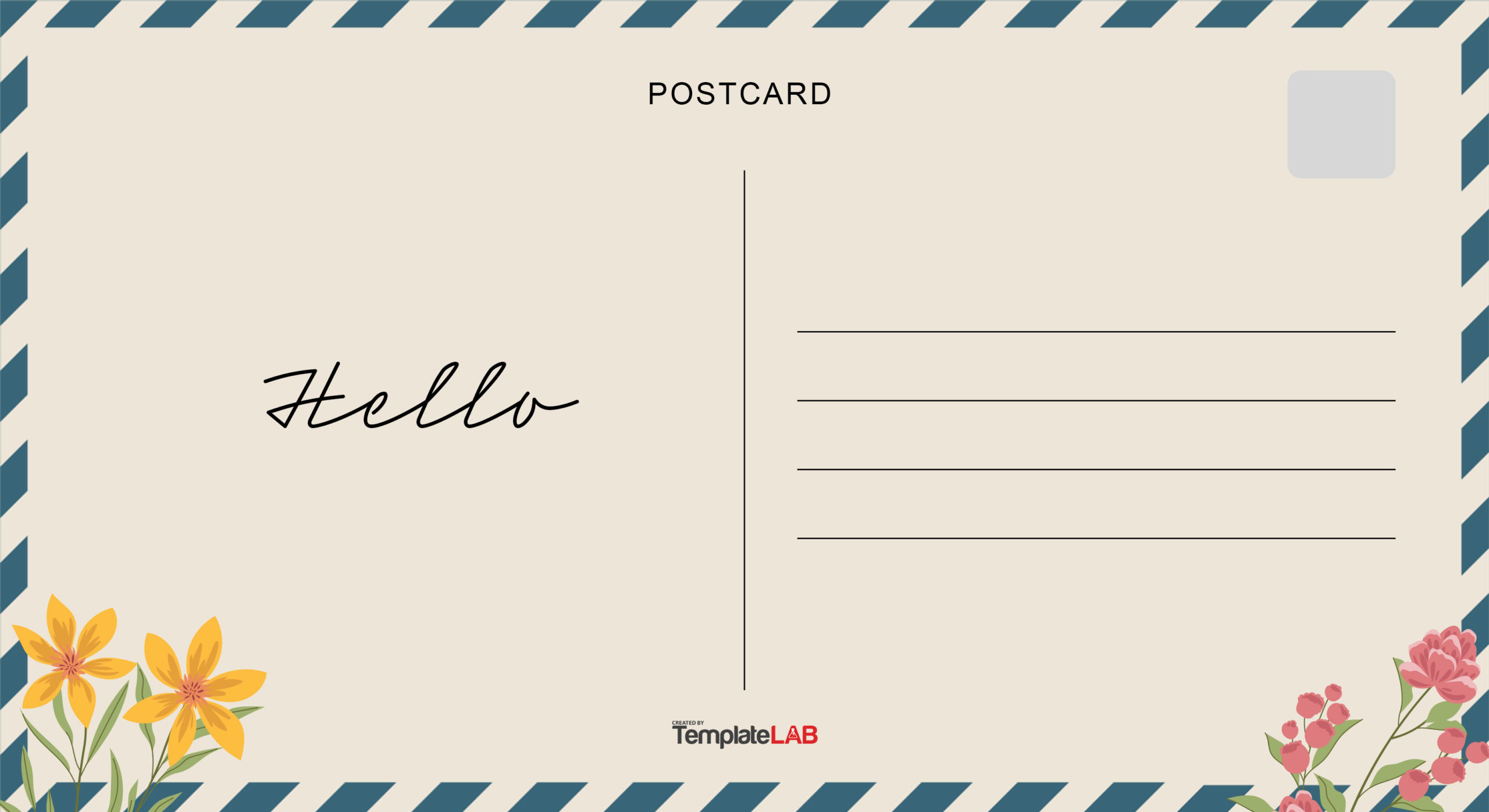 19 Printable Postcard Templates &amp;amp; Designs [Word, Pdf, Psd] for Free Printable Postcards
