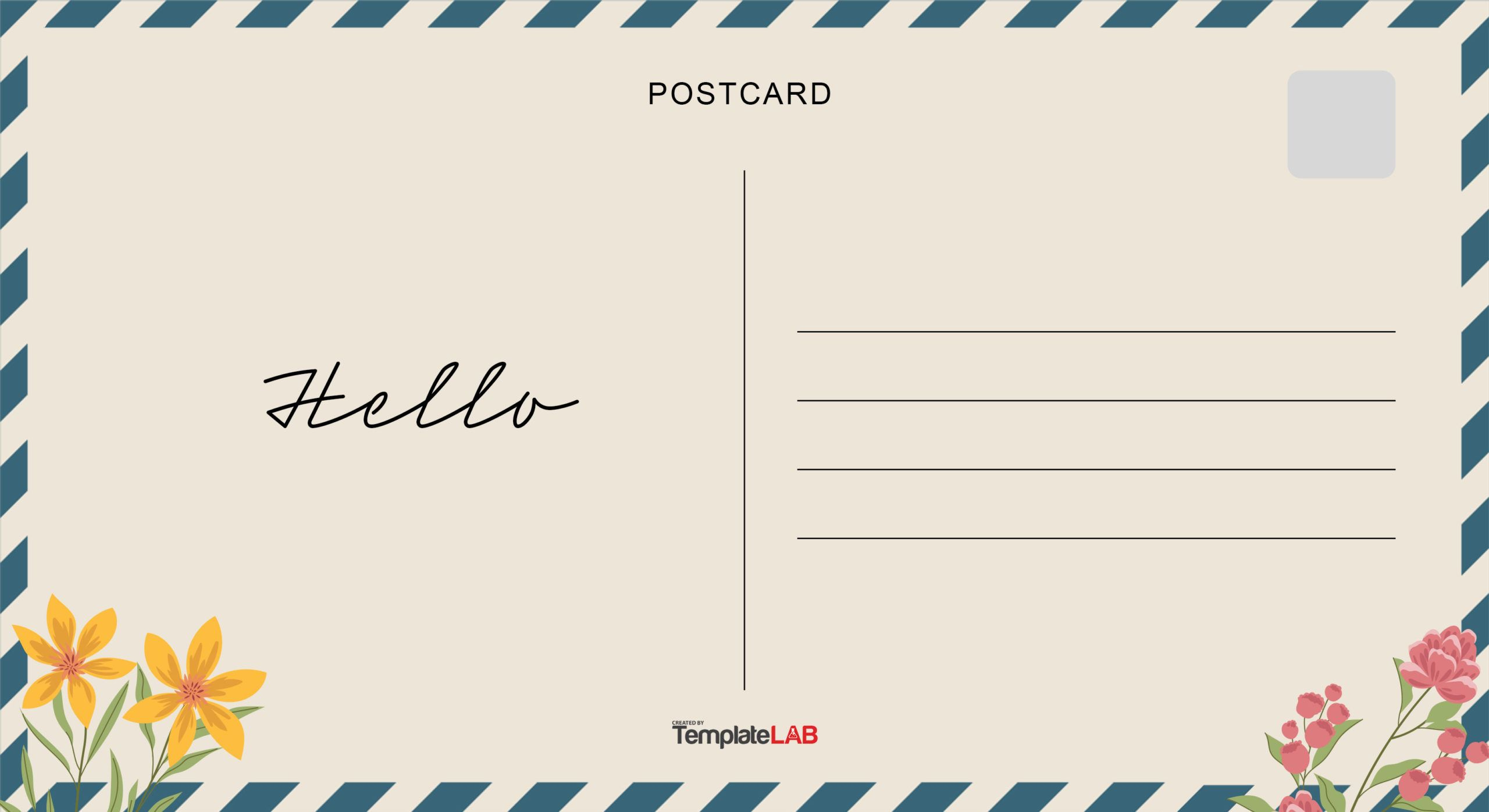19 Printable Postcard Templates &amp;amp; Designs [Word, Pdf, Psd regarding Free Printable Postcard Template