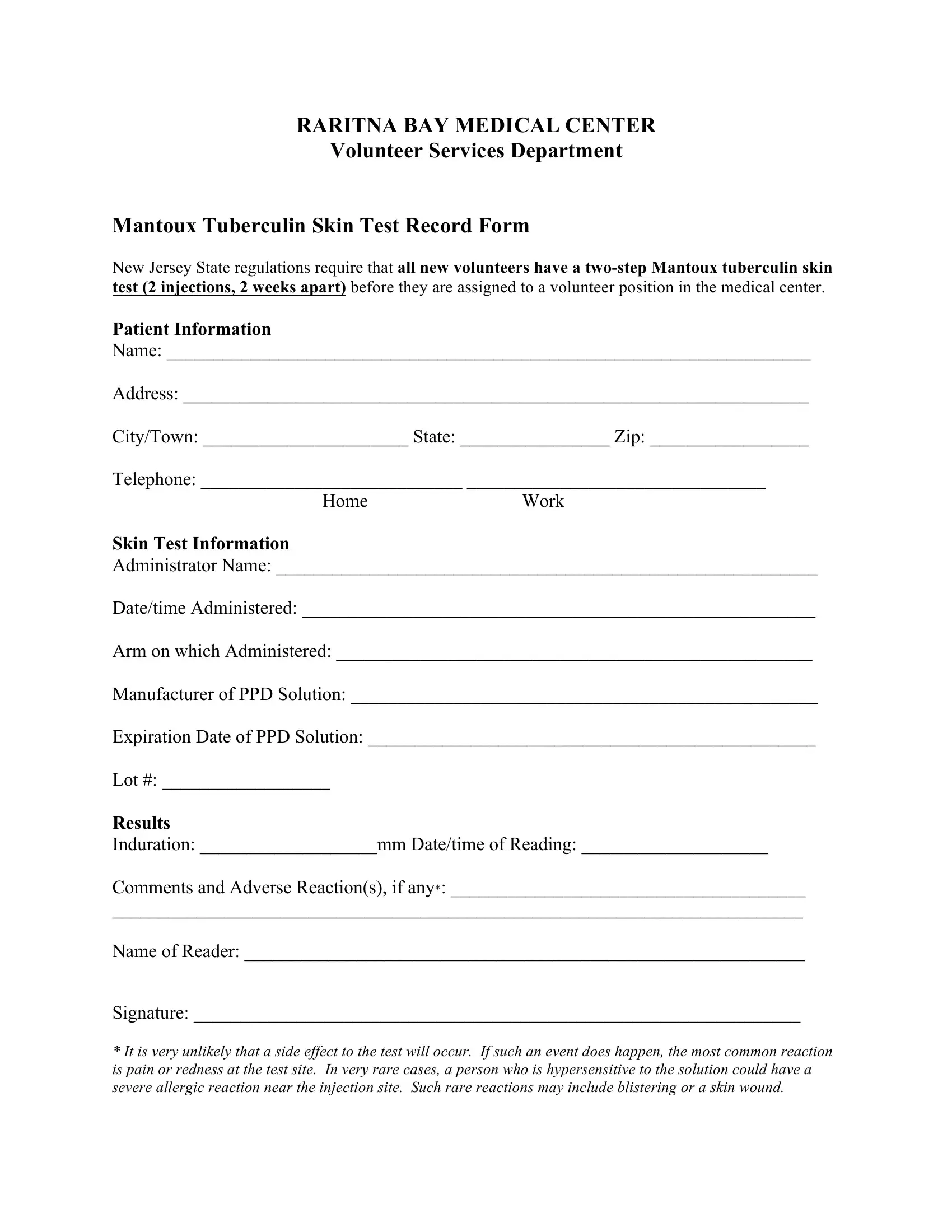 2-Step Tb Test Form ≡ Fill Out Printable Pdf Forms Online within Free Printable TB Test Form