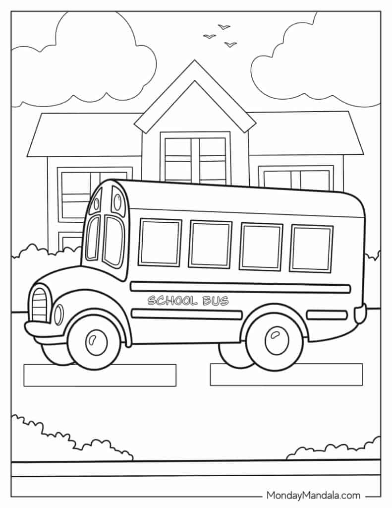 20 School Bus Coloring Pages (Free Pdf Printables) within Free Printable School Bus Coloring Pages