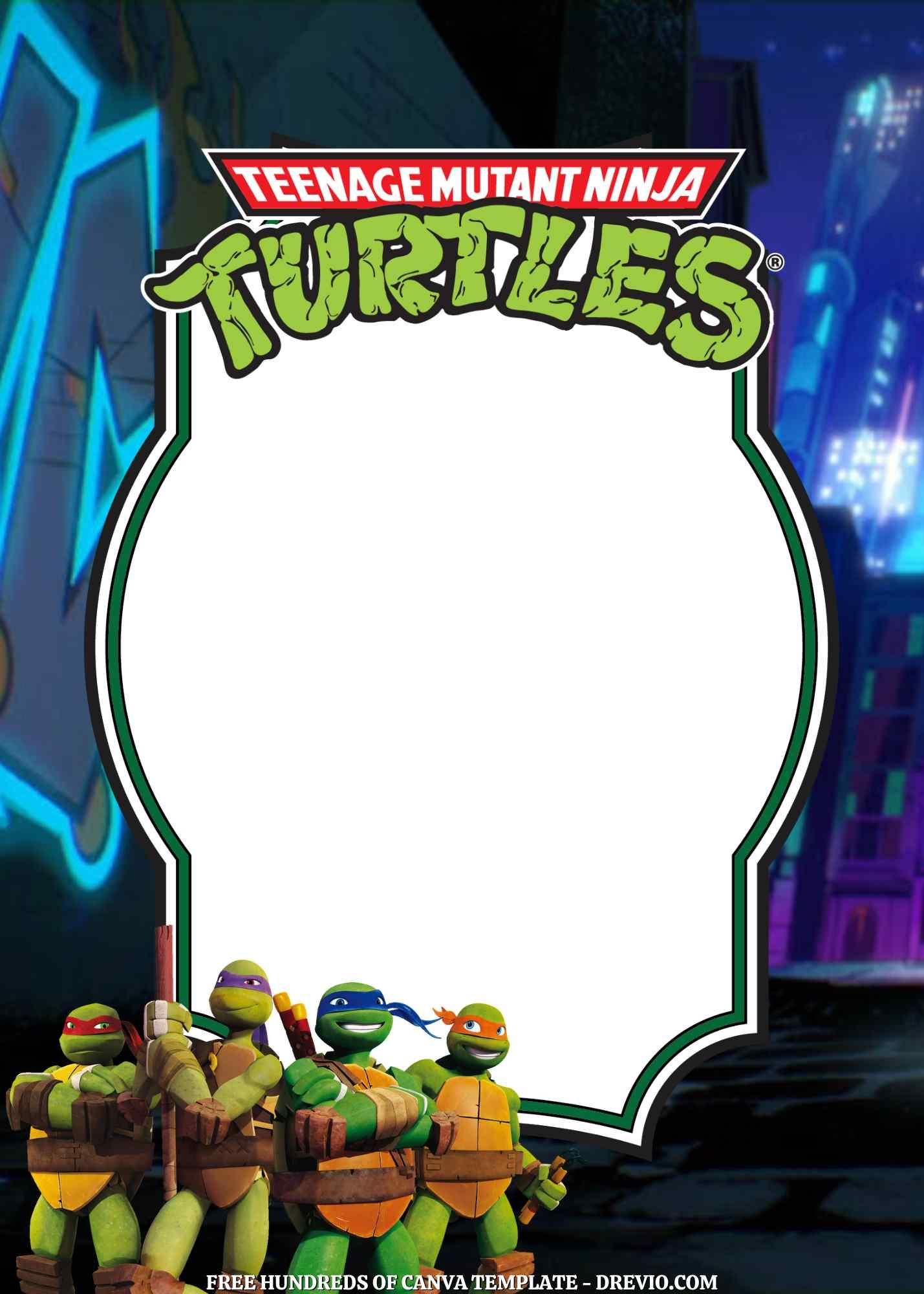 20+ Teenage Mutant Ninja Turtles Canva Birthday Invitation within Free Printable Tmnt Birthday Invitation Template