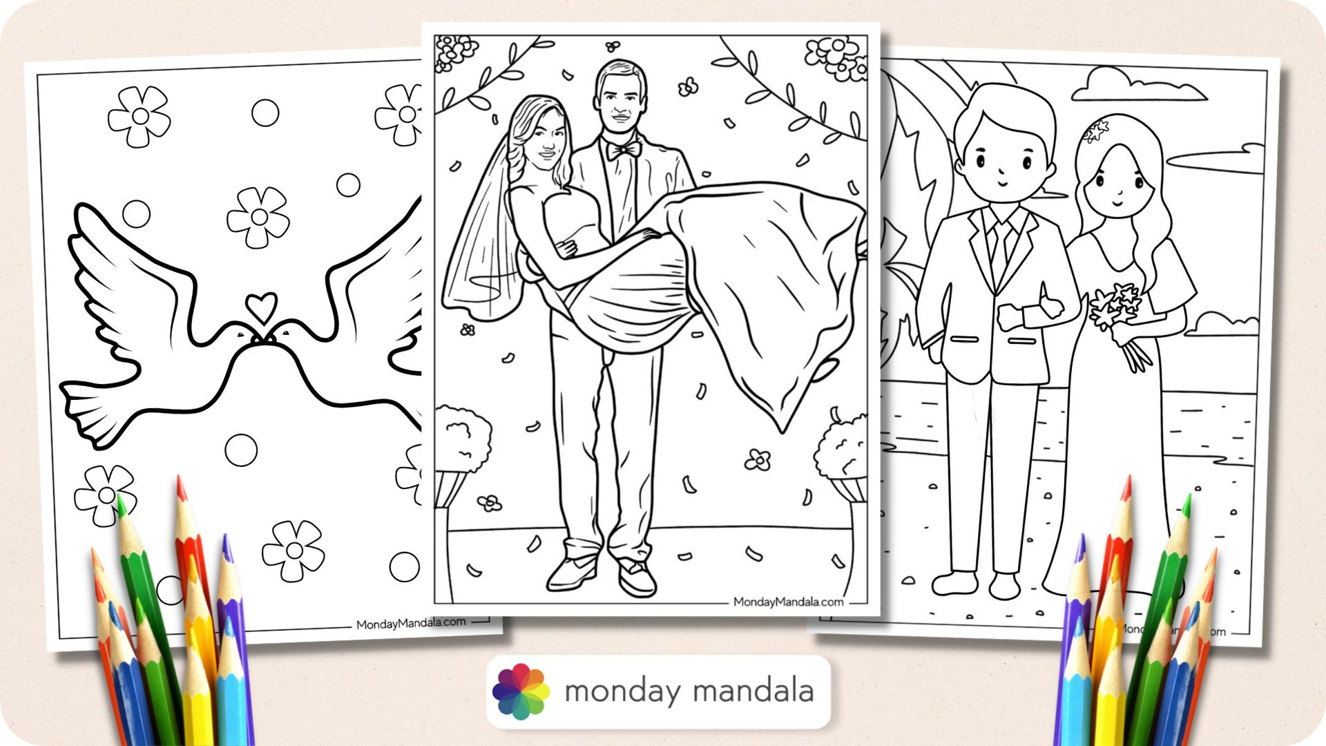 20 Wedding Coloring Pages (Free Pdf Printables) within Free Printable Personalized Wedding Coloring Book