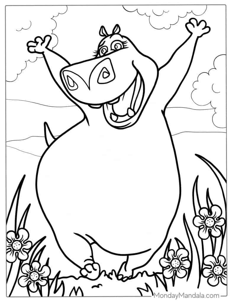 22 Hippo Coloring Pages (Free Pdf Printables) intended for Free Printable Hippo Coloring Pages