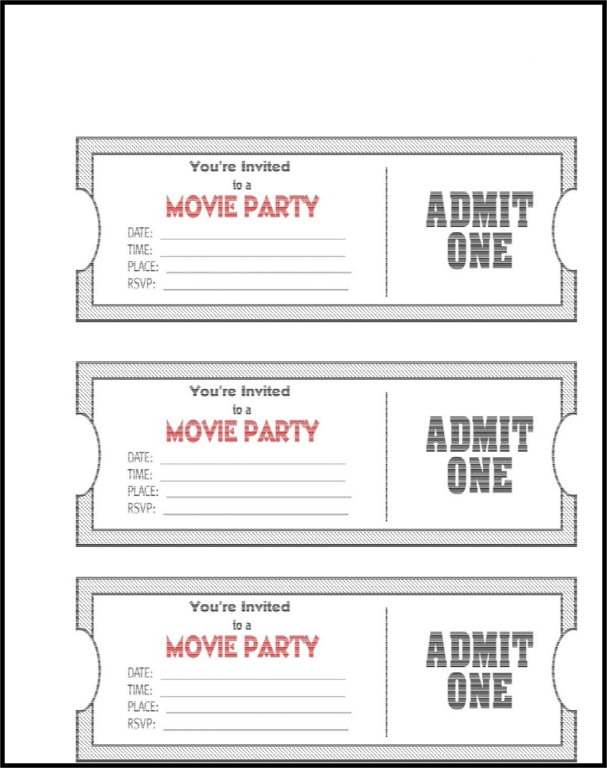 24+ Editable Ticket Template Free within Free Printable Movie Tickets