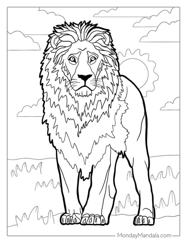 28 Lion Coloring Pages (Free Pdf Printables) intended for Free Printable Picture of a Lion