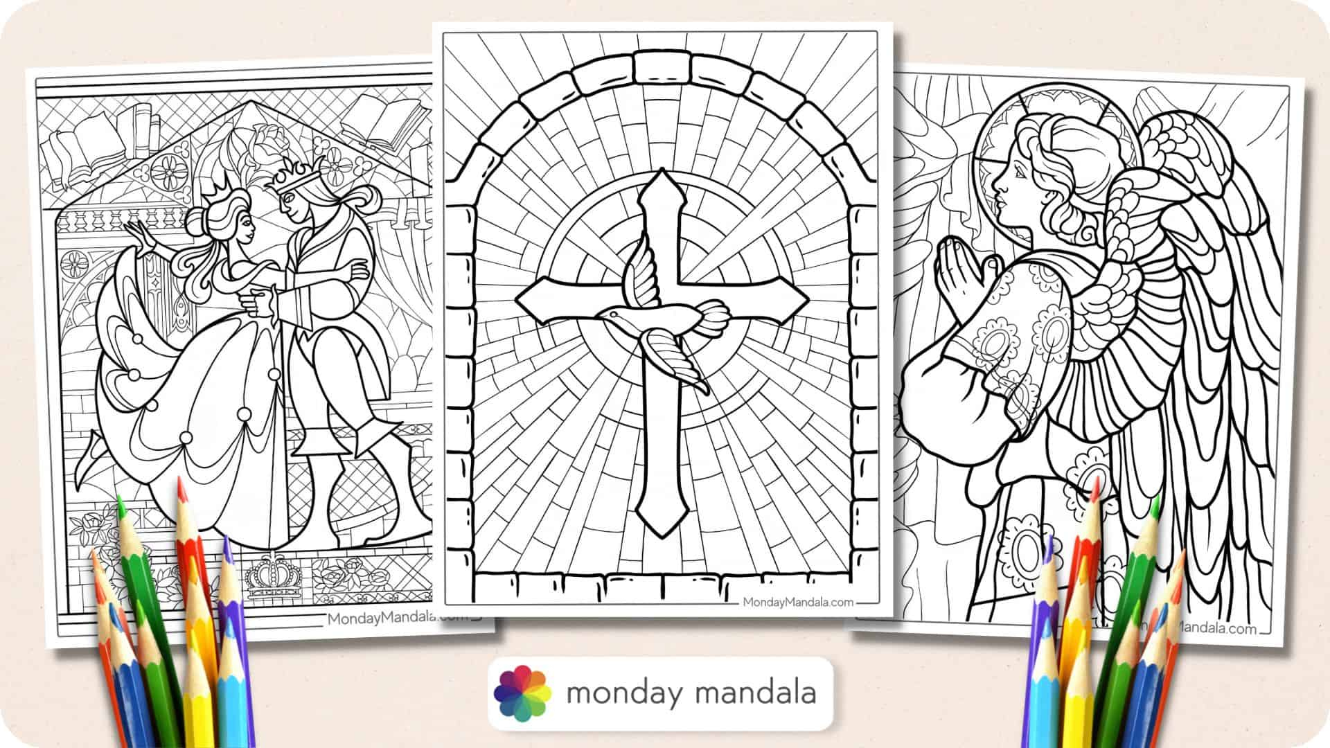 28 Stained Glass Coloring Pages (Free Pdf Printables) in Free Printable Religious Stained Glass Patterns