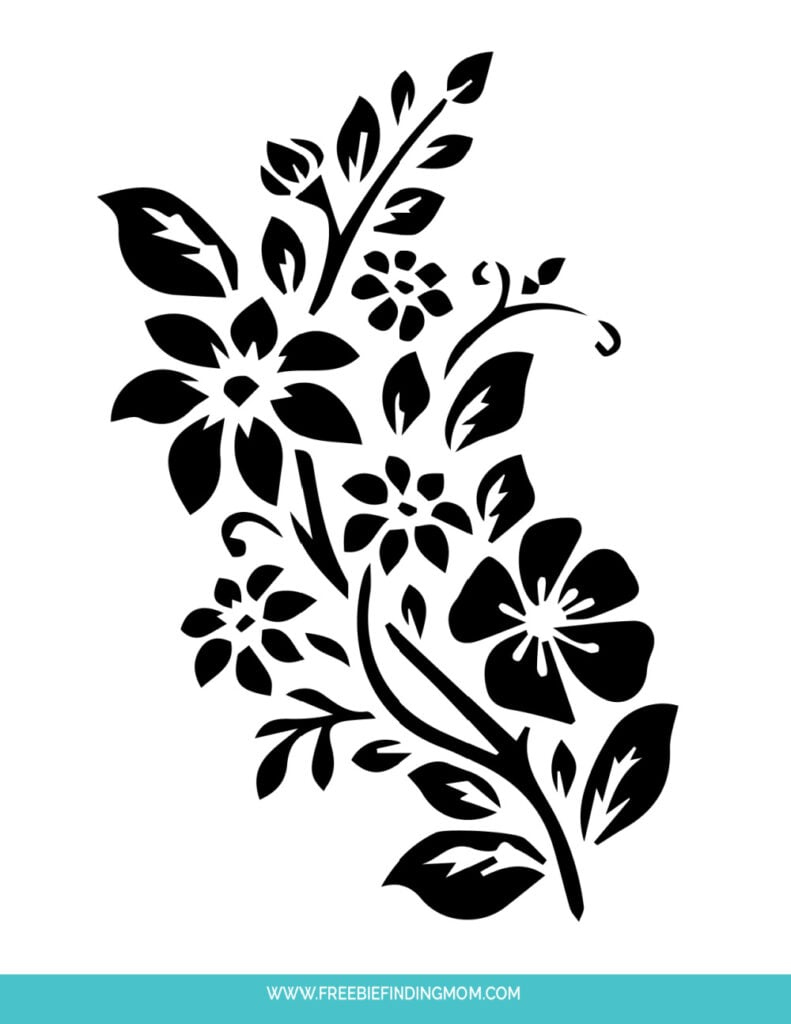 3 Free Printable Large Flower Stencils For Painting - Freebie with regard to Free Printable Wall Stencils for Painting