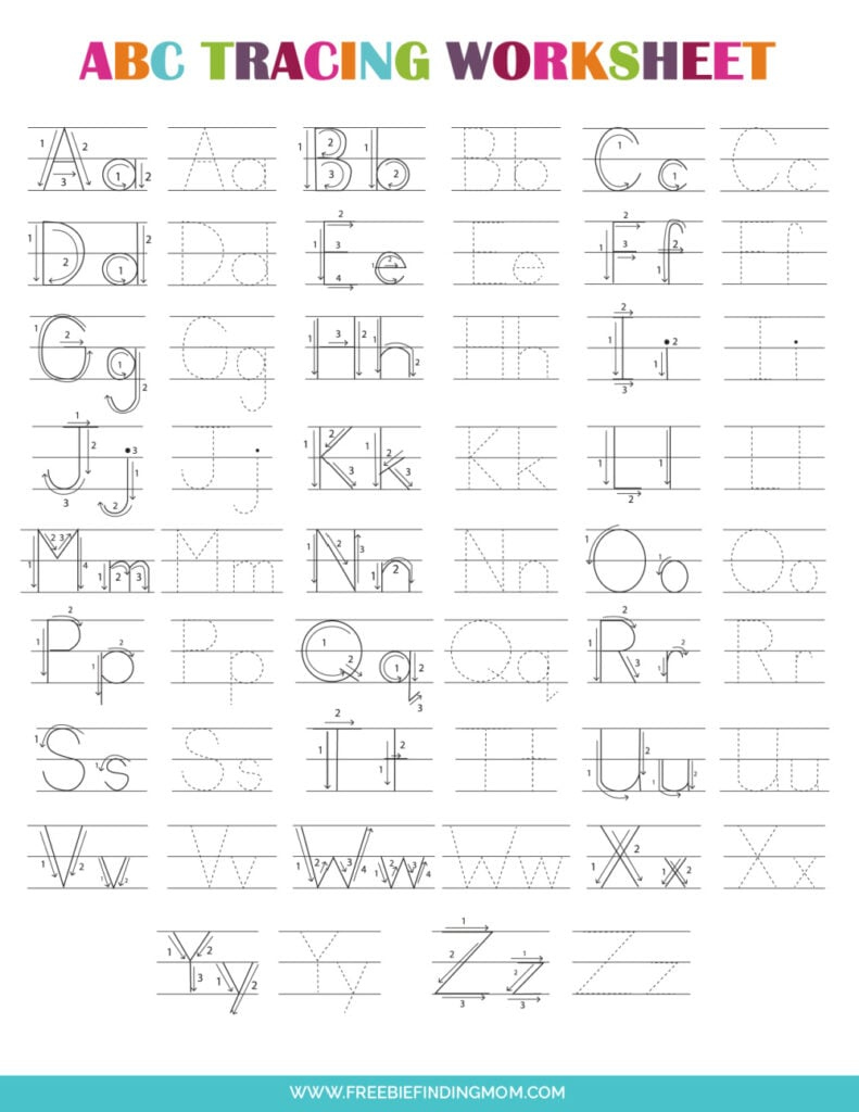 3 Printable Preschool Alphabet Tracing Worksheets (Pdf Downloads with Free Printable Tracing Alphabet Worksheets