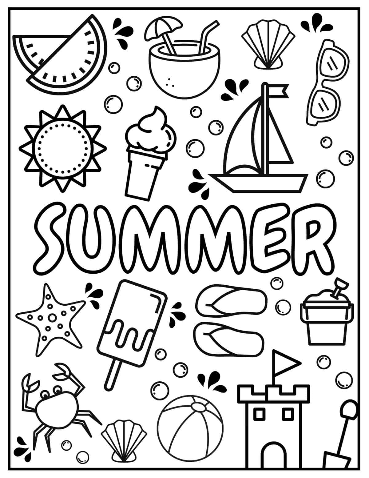 30 Free Summer Coloring Pages For Kids - Prudent Penny Pincher for Free Printable Summer Coloring Pages