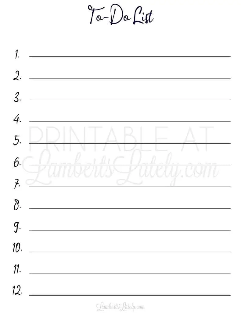 33 Free Printable To Do List Templates | Lamberts Lately within Free Printable Numbered List