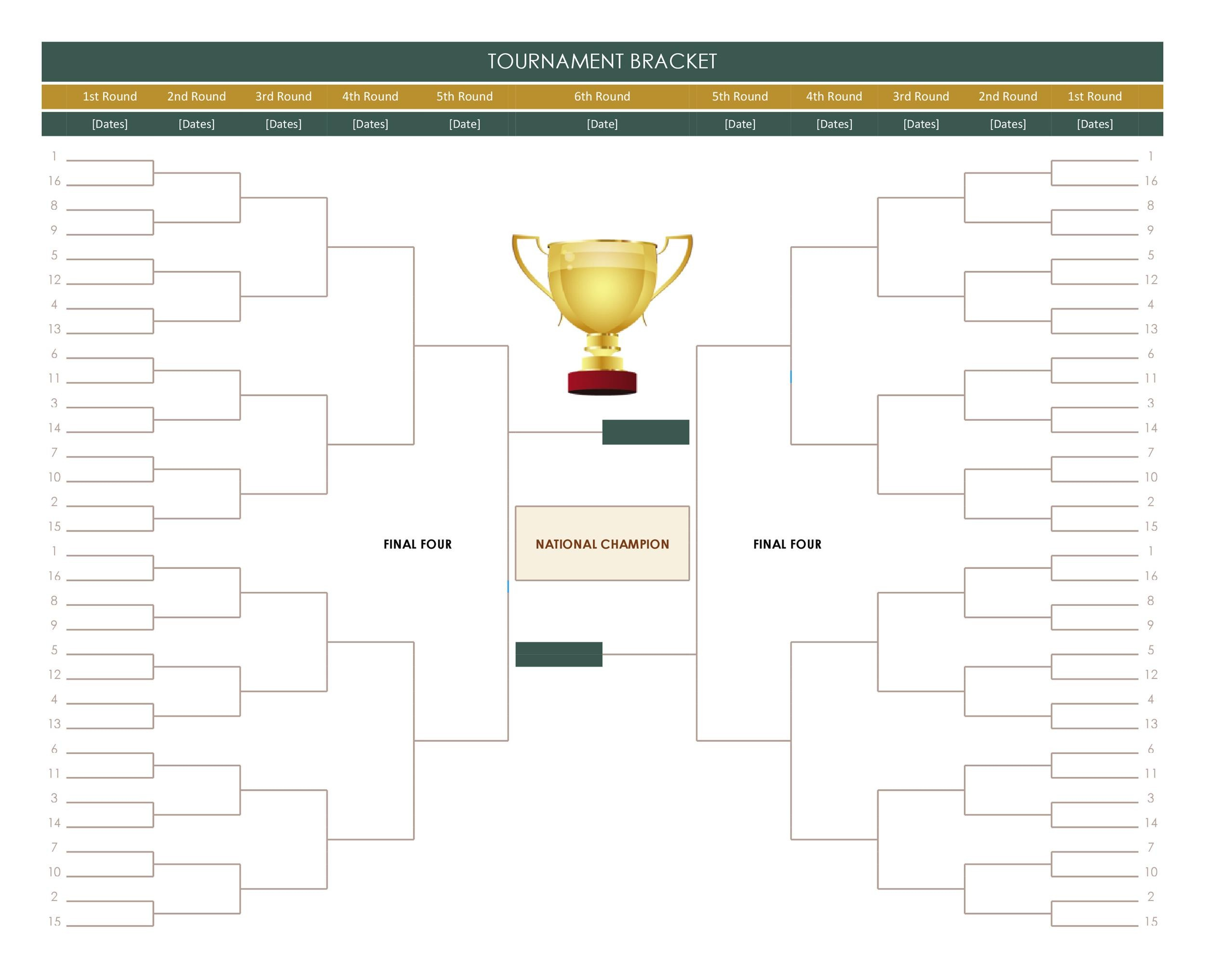 34 Blank Tournament Bracket Templates (&amp;amp;100% Free) ᐅ Templatelab throughout Free Printable Wrestling Brackets