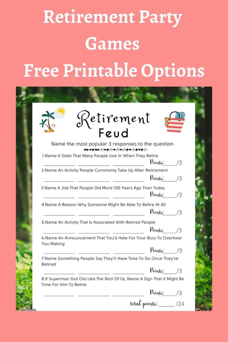 37 Retirement Party Games Free Printable Options with Retirement Party Games Free Printable