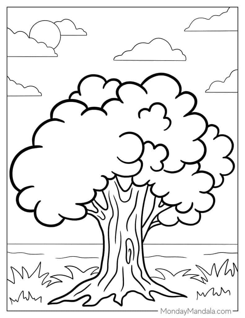 38 Tree Coloring Pages (Free Pdf Printables) regarding Tree Coloring Pages Free Printable