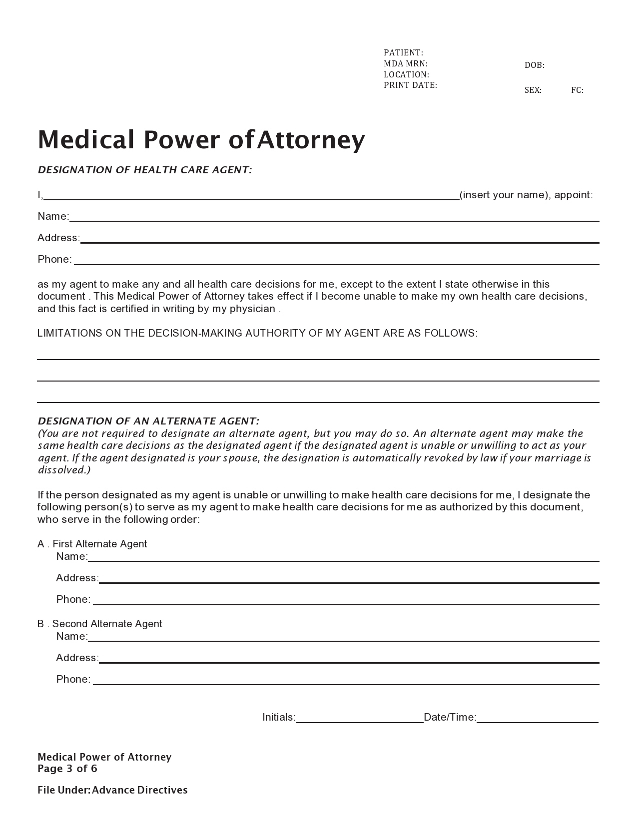 39 Free Medical Power Of Attorney Forms [All States] for Free Printable Medical Power of Attorney