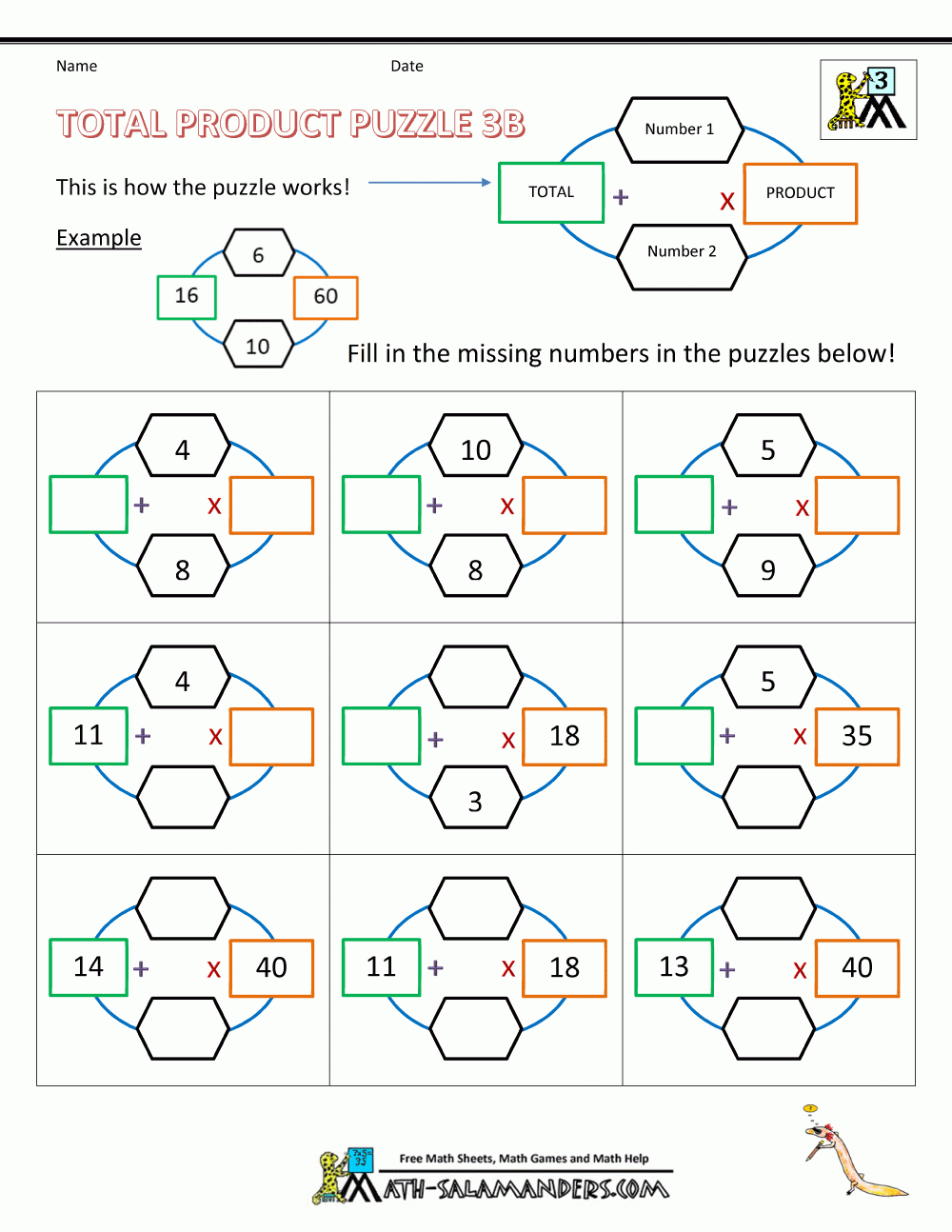 3Rd Grade Math Puzzles Worksheets intended for Free Printable Math Puzzles