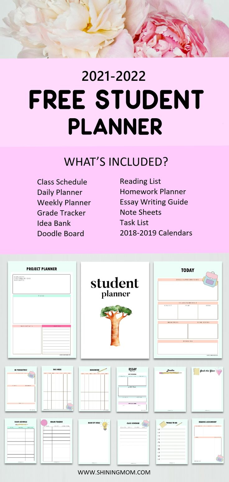 40+ Free Student Planner Printables For Back-To-School! | Student regarding Free Printable Student Planner