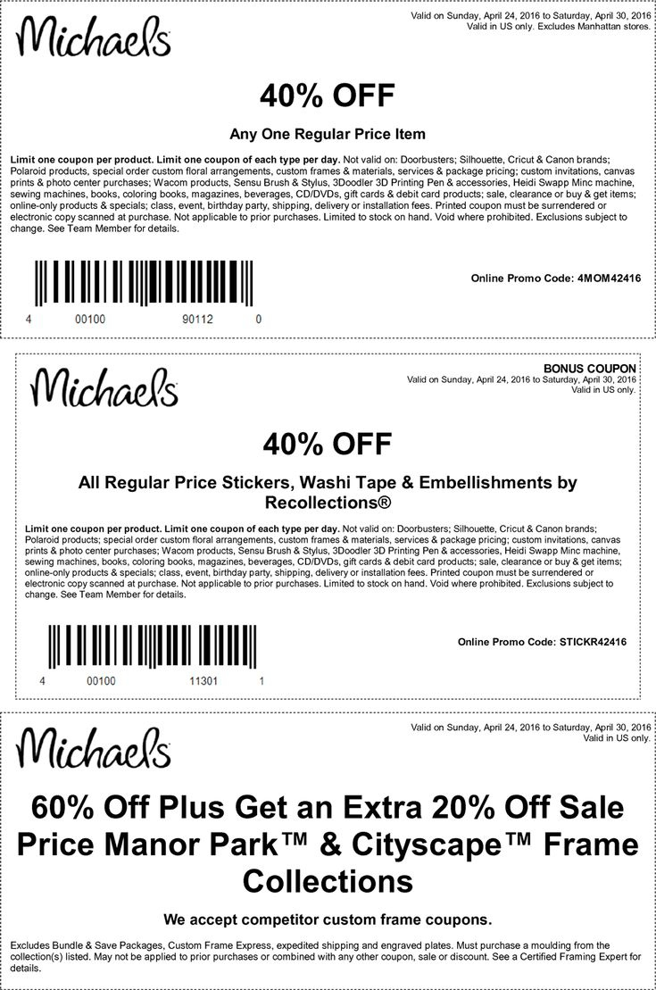 40% Off A Single Item At Michaels, Or Online Via Promo Code throughout Free Printable Michaels Coupons