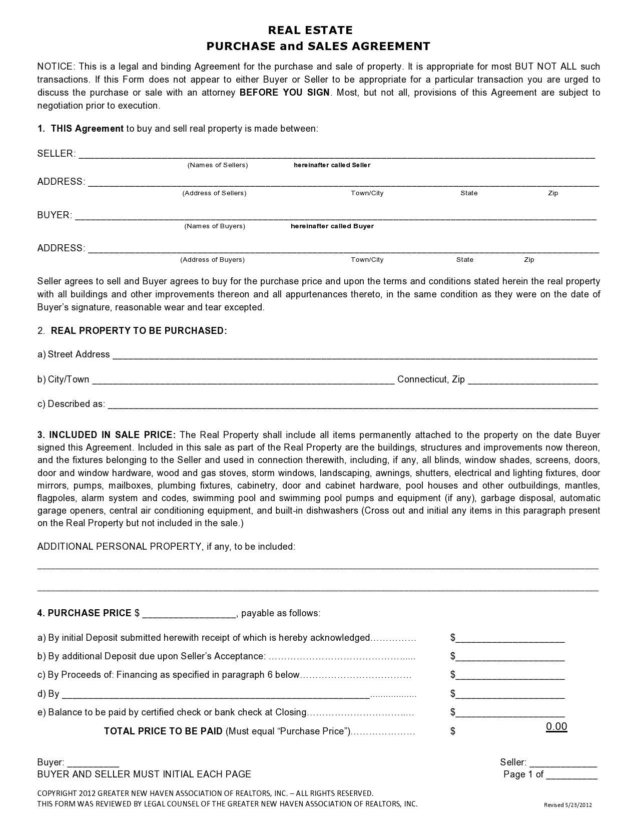 41 Simple Real Estate Purchase Agreement Templates [Free] for Free Printable Real Estate Forms